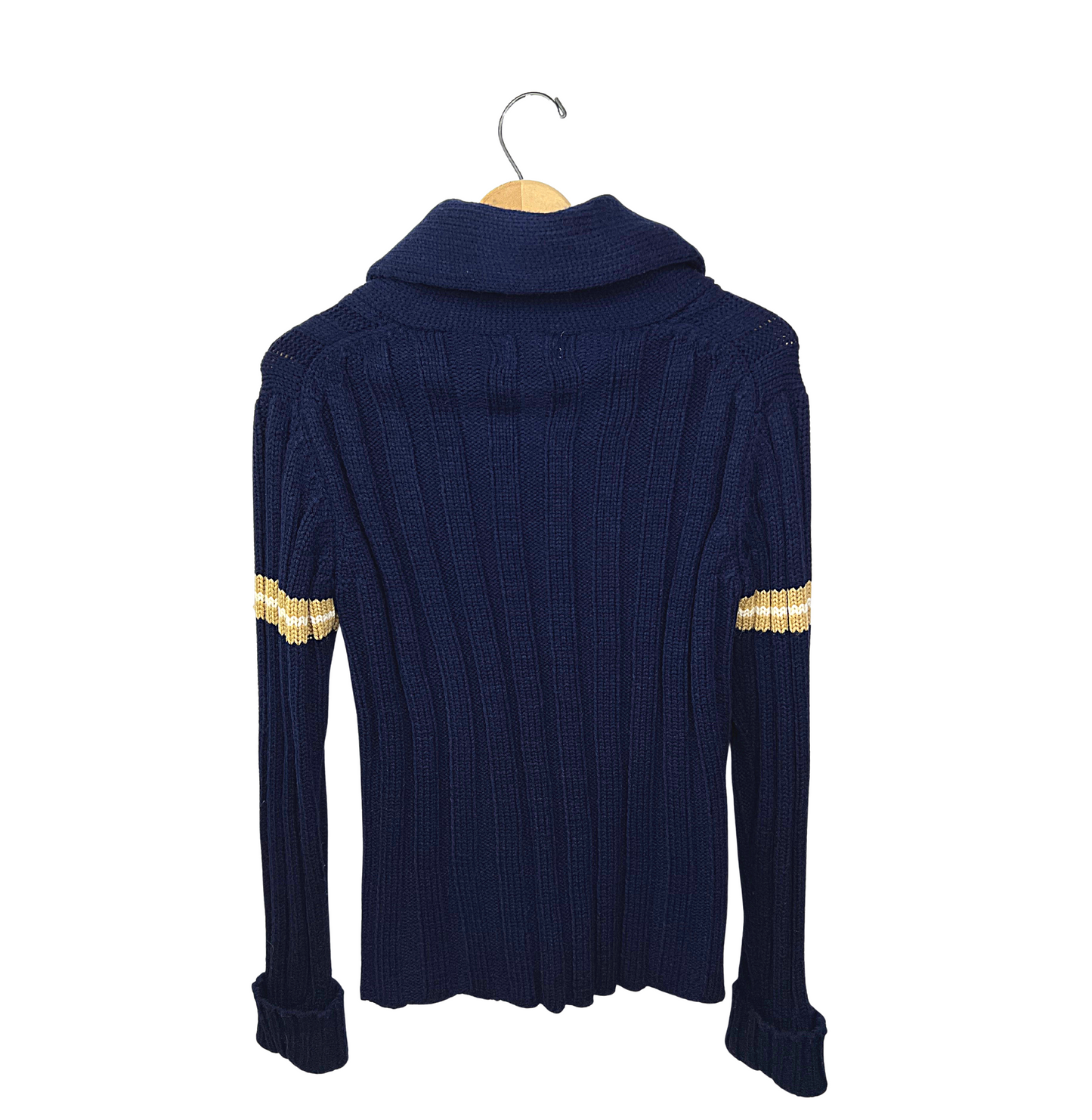 60’s Sears Chunky Stripe Shawl Academia Cardigan Sweater Size S/M