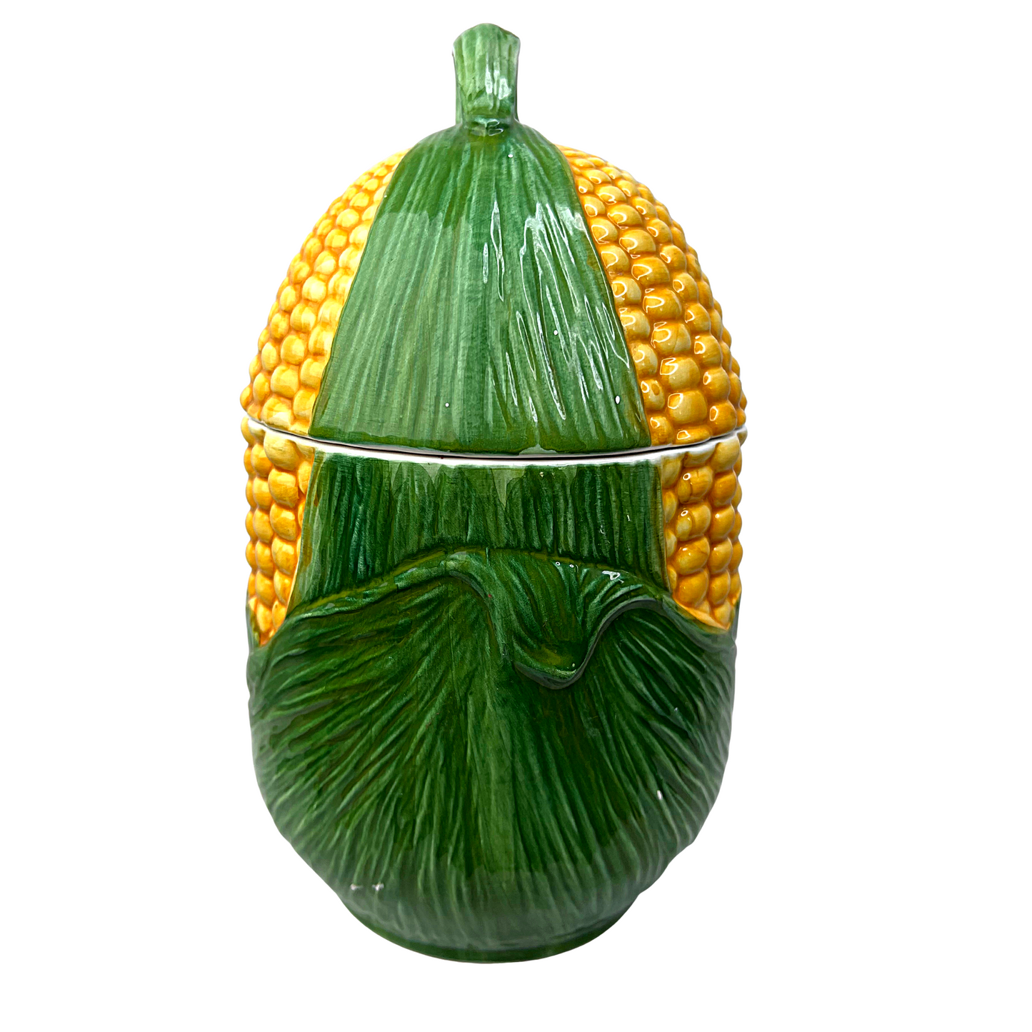 Vintage Corn on the Cob Ceramic Cookie Jar 10”