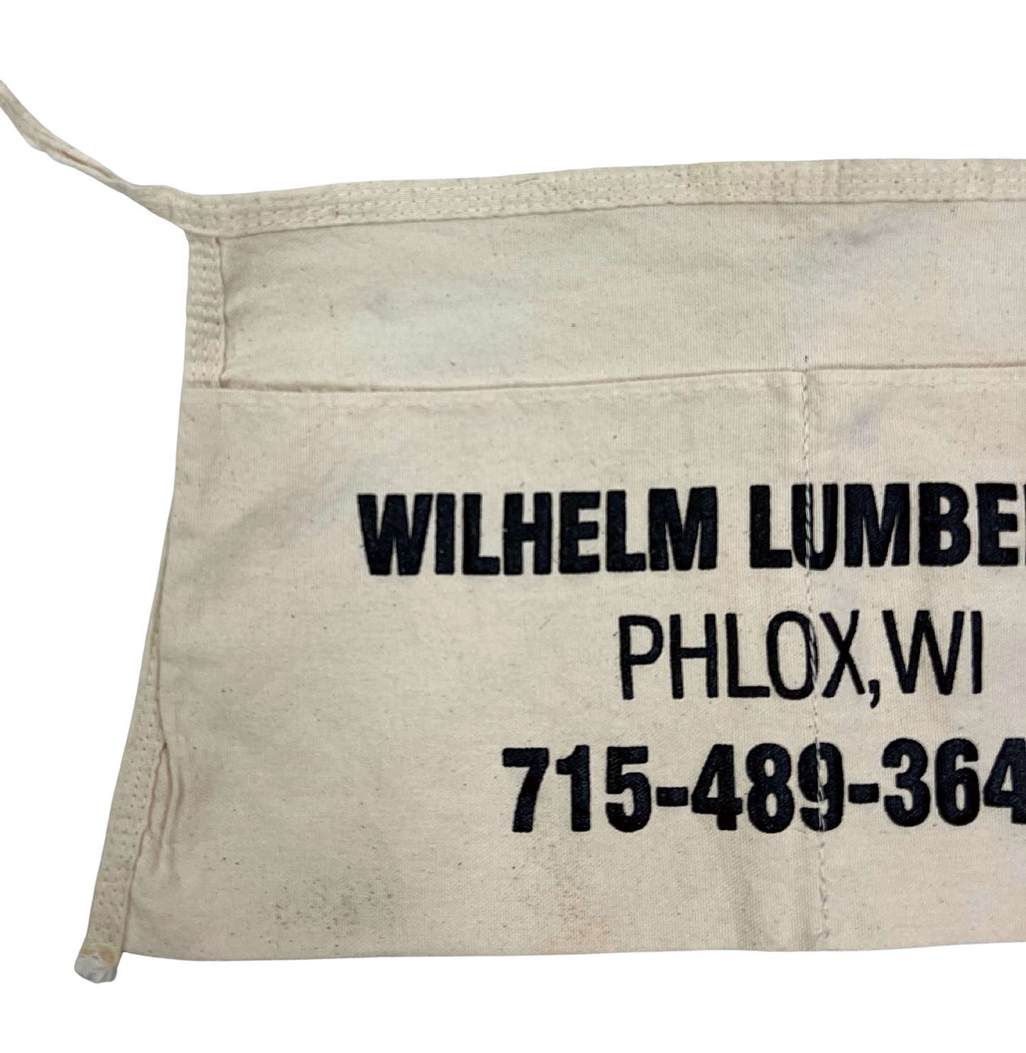 Vintage Wilhelm Lumber LLC Phlox Wisconsin Canvas Apron Carpenter Waist Tie Smock Apron