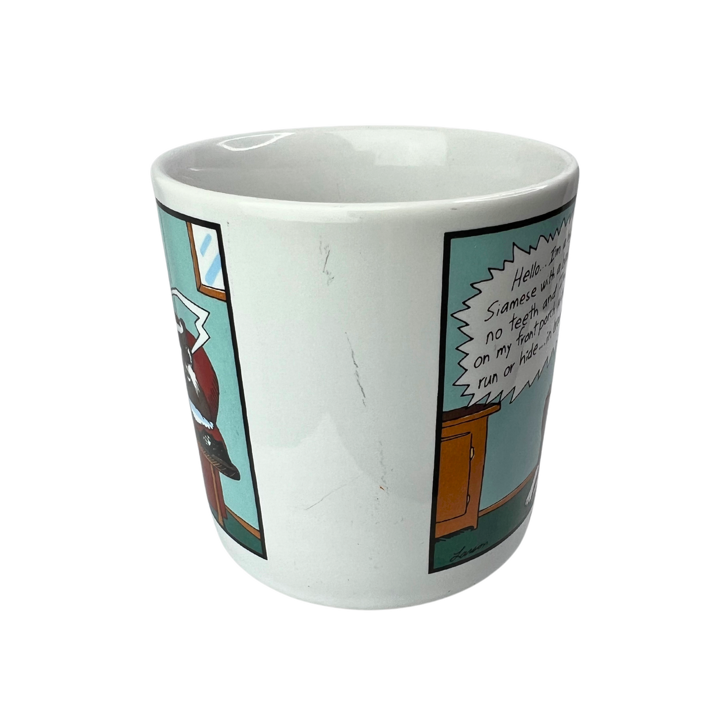 1988 The Far Side Dial-A-Cat Gary Larson Coffee Mug