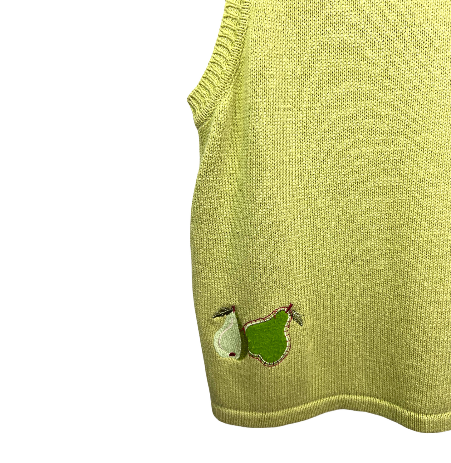 90’s Fruity Pear Button Front Sweater Vest Size Medium