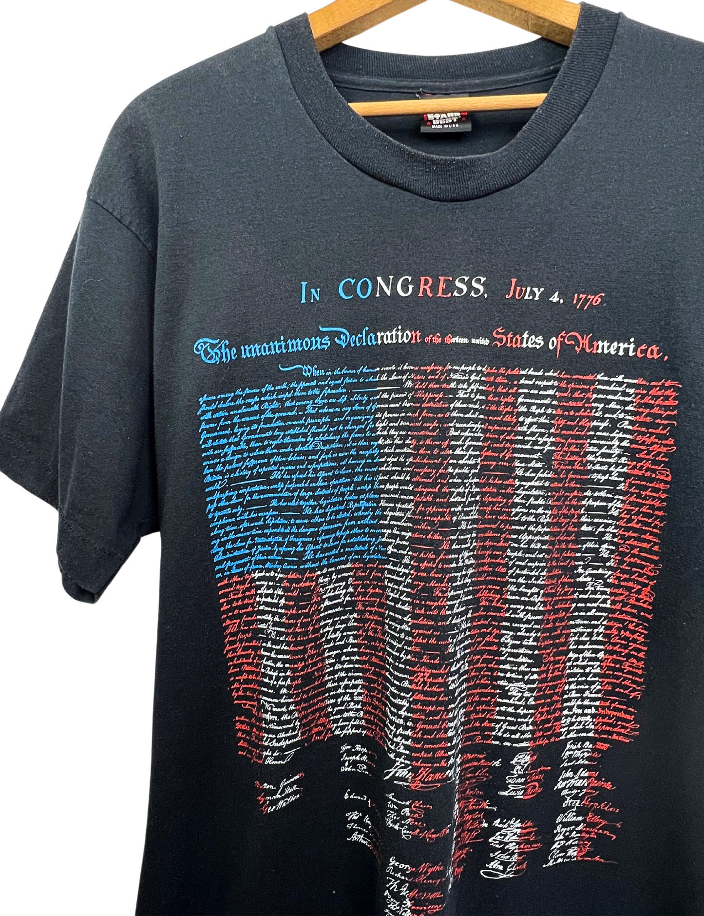 90’s Declaration of Independence July 4th, 1776 Fireworks T-shirt Size XL