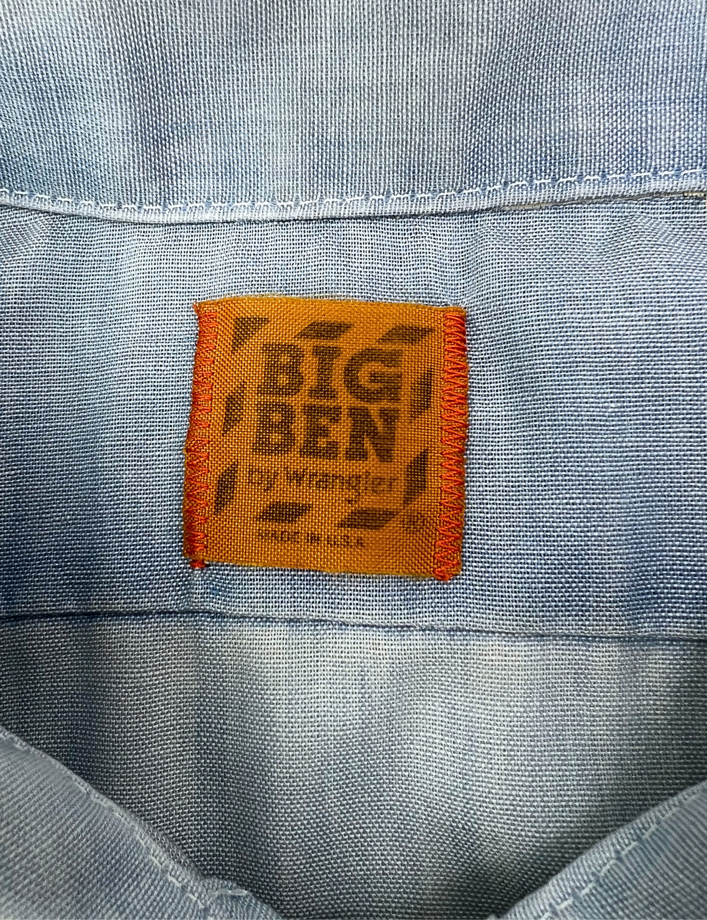 70’s Chambray Workwear Big Ben by Wrangler Buttonup Size XL