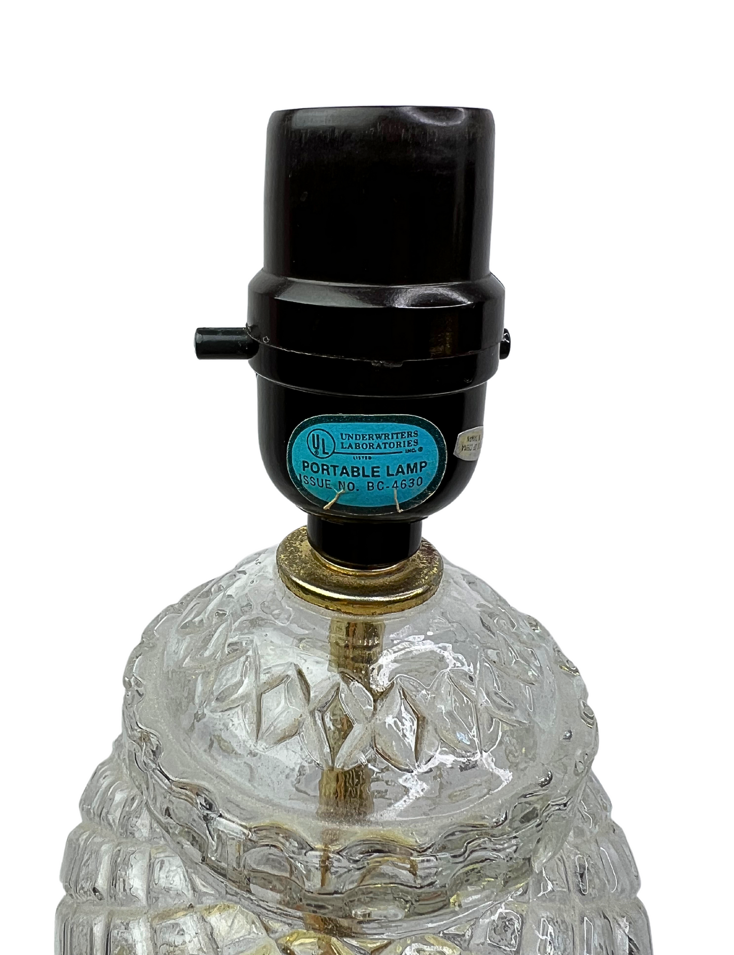 80’s Crystal Brass Tableside 10” Lamp