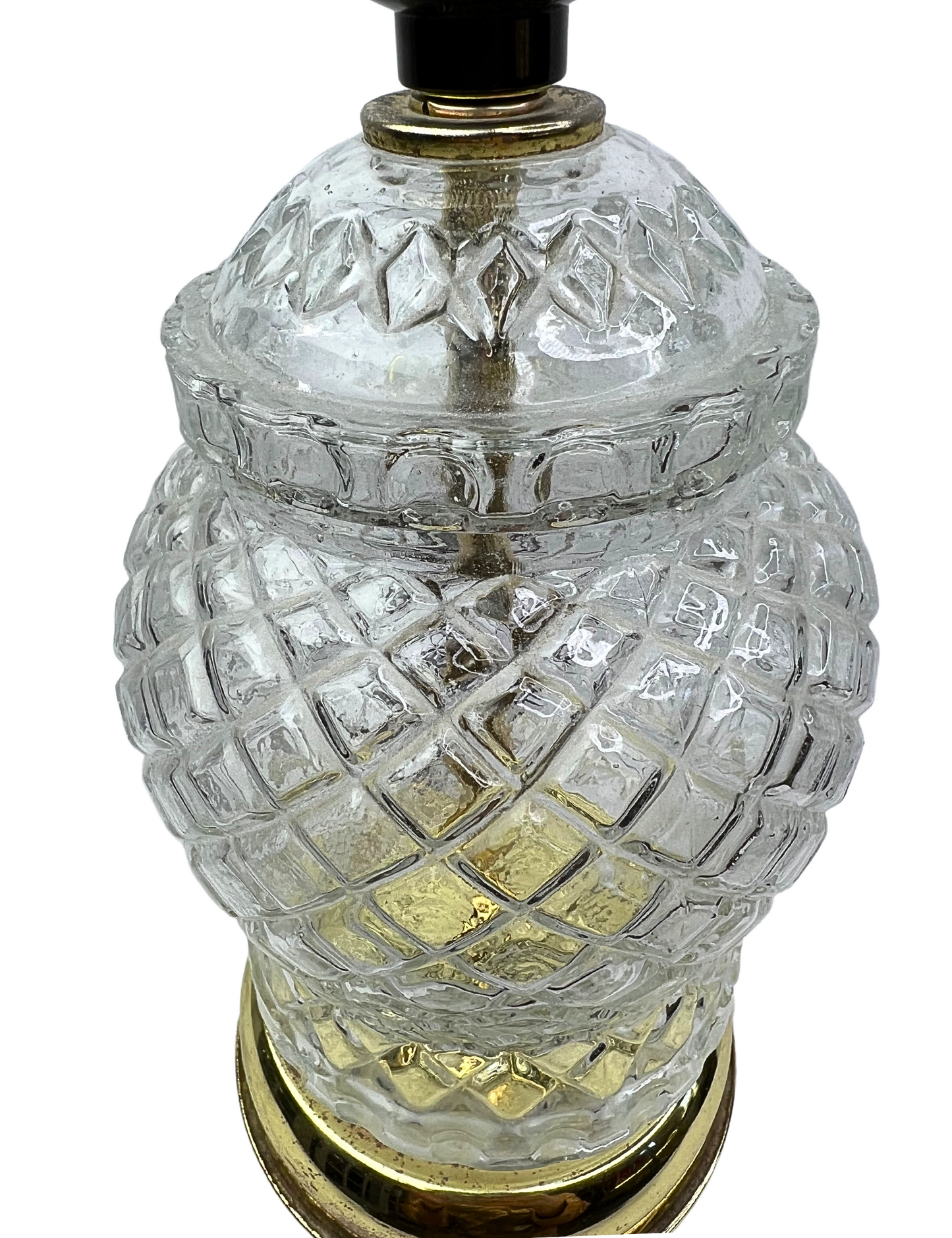 80’s Crystal Brass Tableside 10” Lamp
