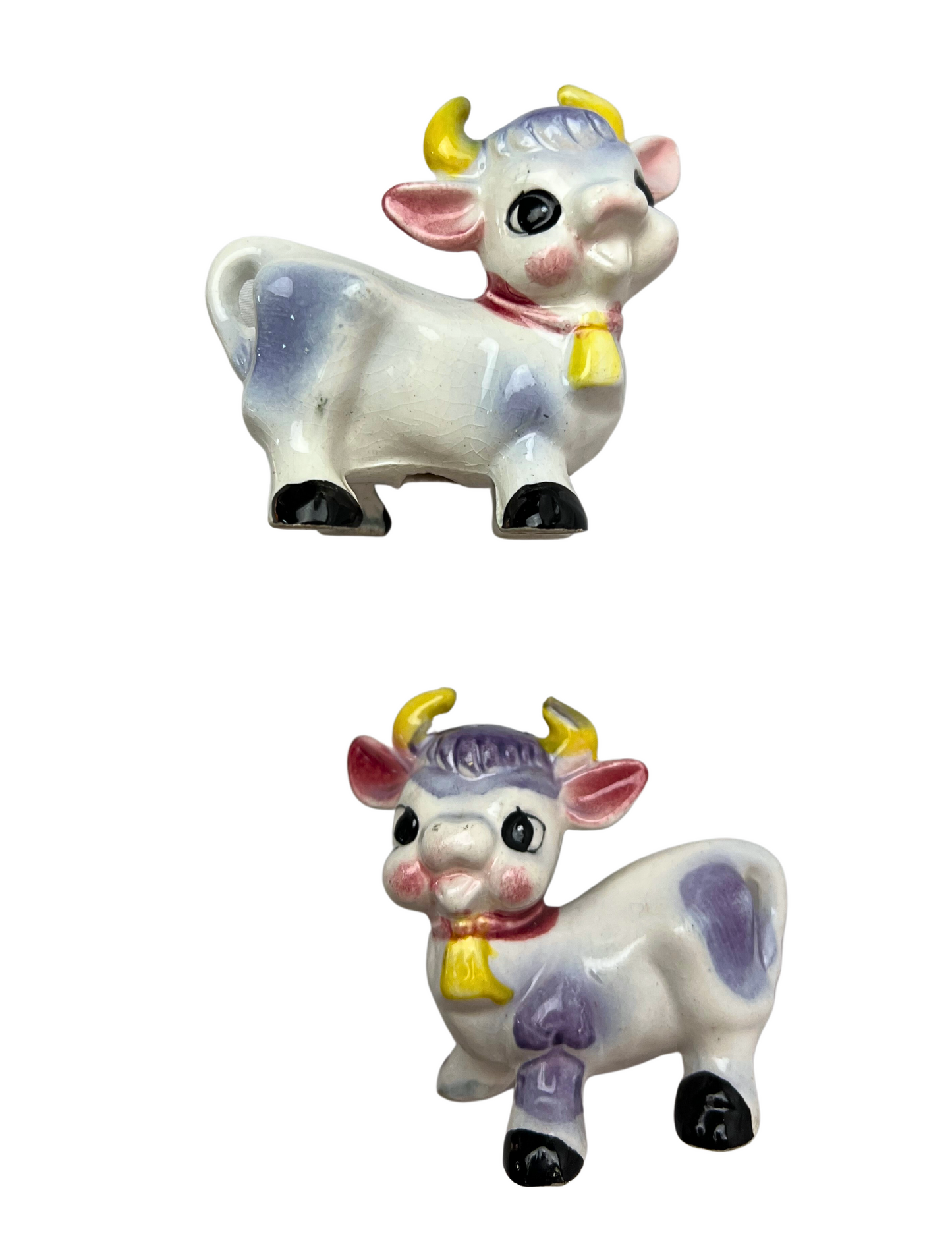50’s Elise the Purple Cow Ceramic Creamer Pitcher & Salt & Pepper Shakers