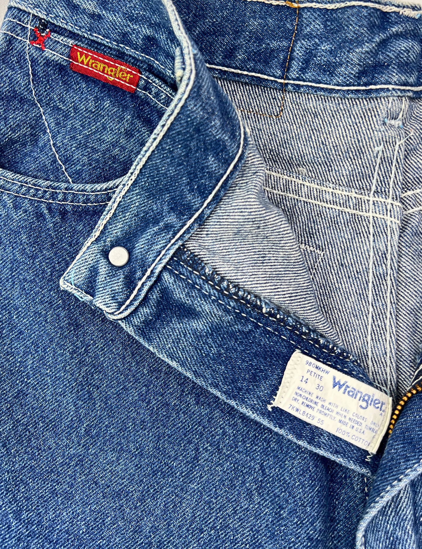 70's Wrangler Stitched Back Pocket WESTERN Jeans Sz 28W