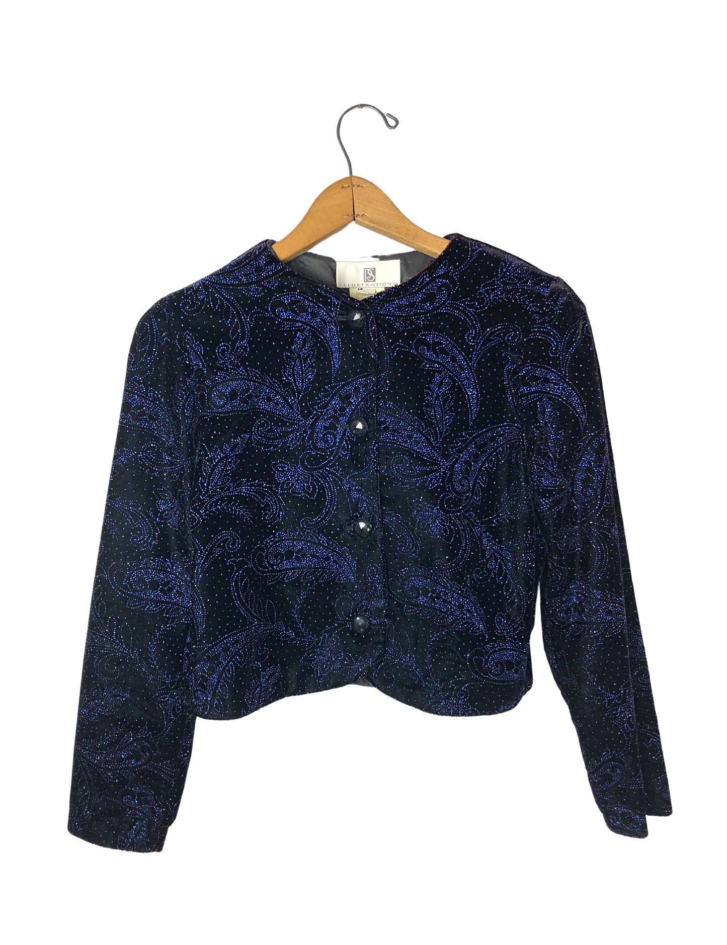 90’s Velvet Sequined Brioche Cropped Ballet Coat Size Small