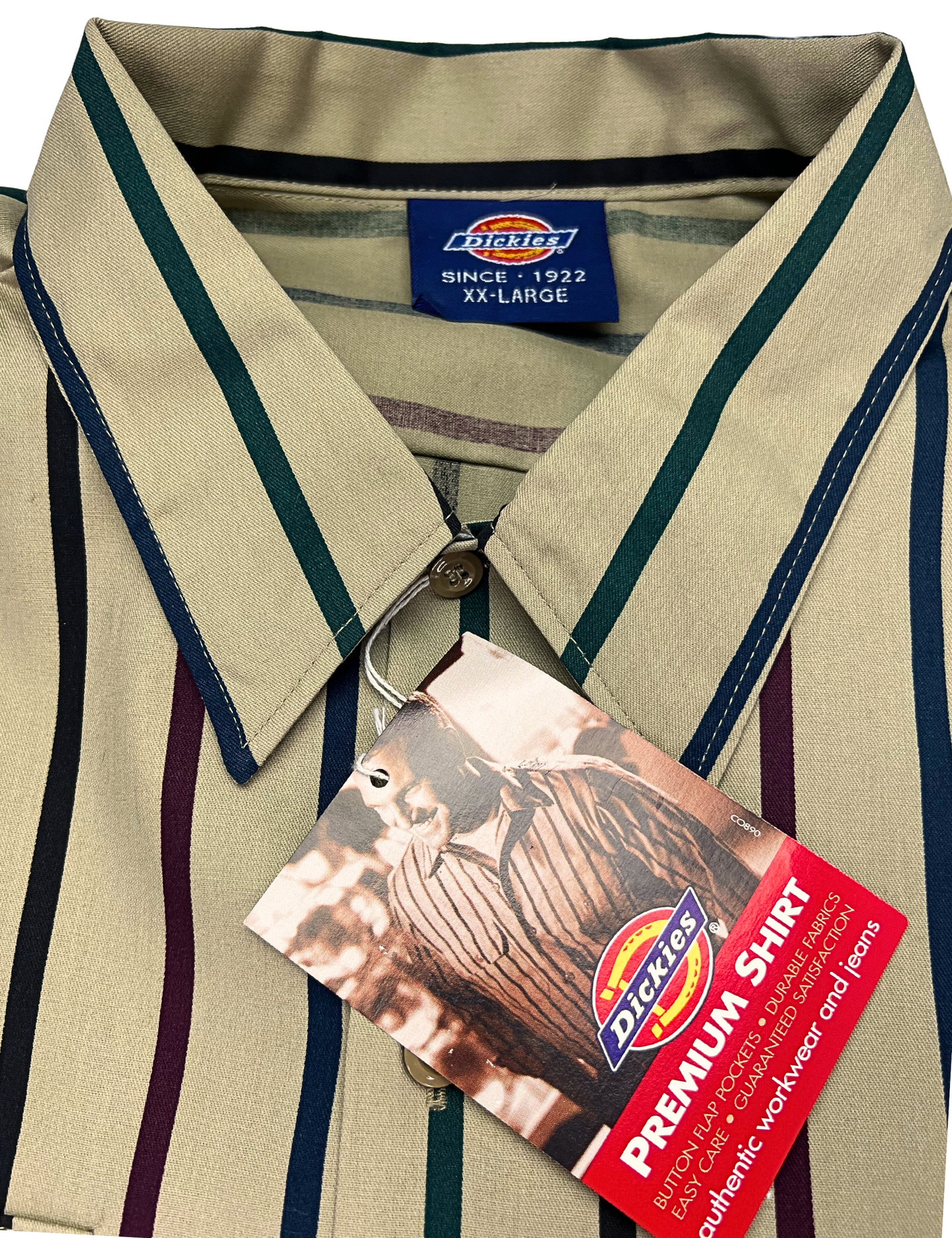 90’s Dickies Workwear Deadstock Striped Oxford Size 2X