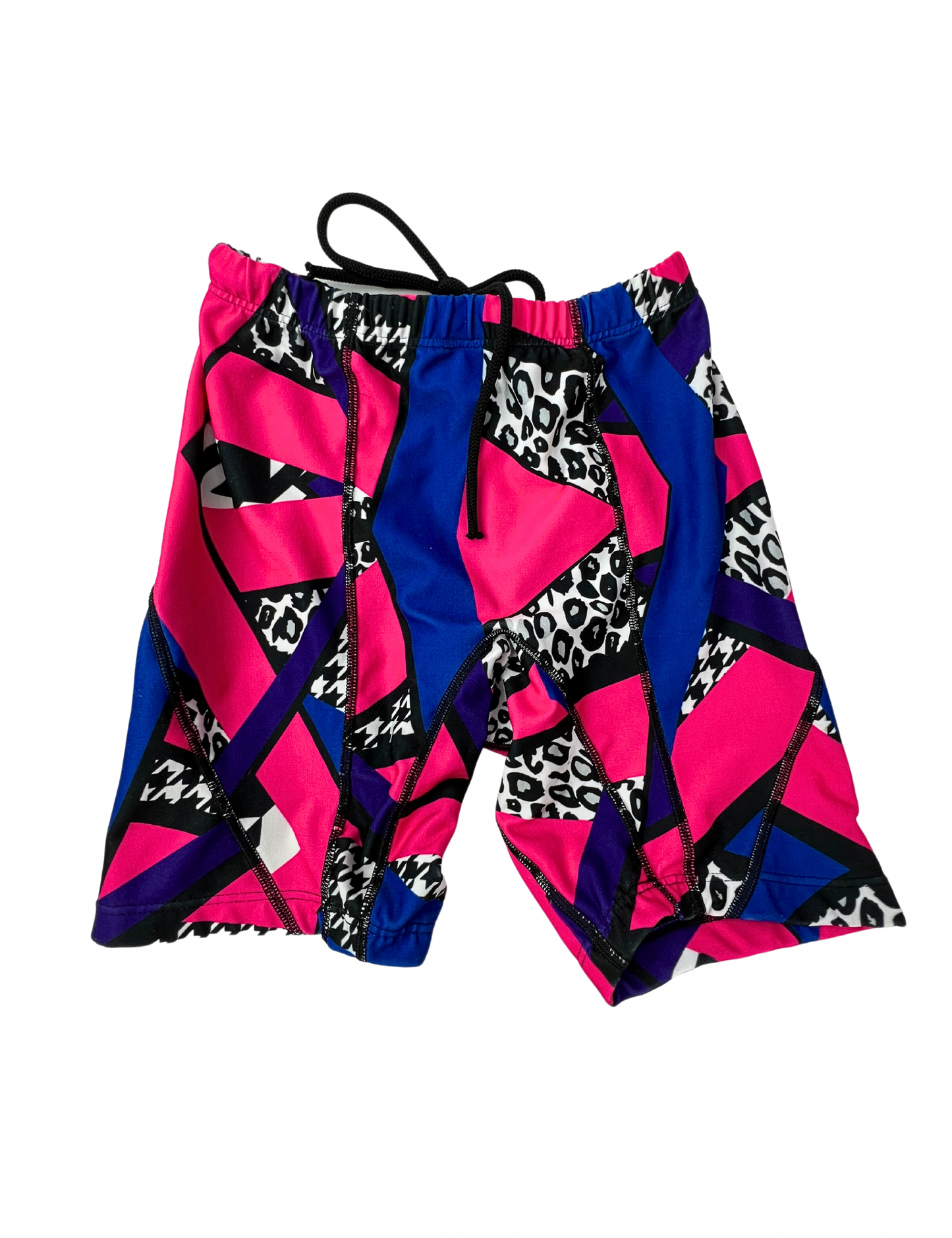 90’s Neon Leopard Print Houndstooth Bike Shorts Size XS/S