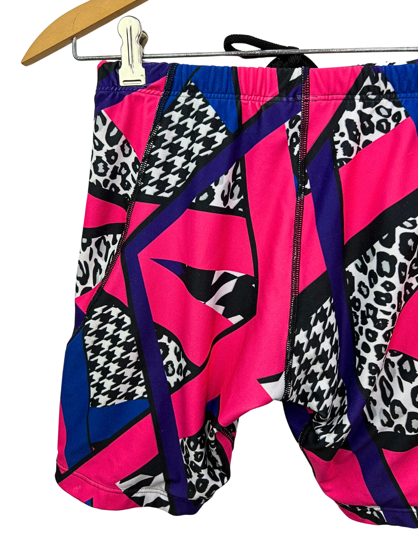 90’s Neon Leopard Print Houndstooth Bike Shorts Size XS/S