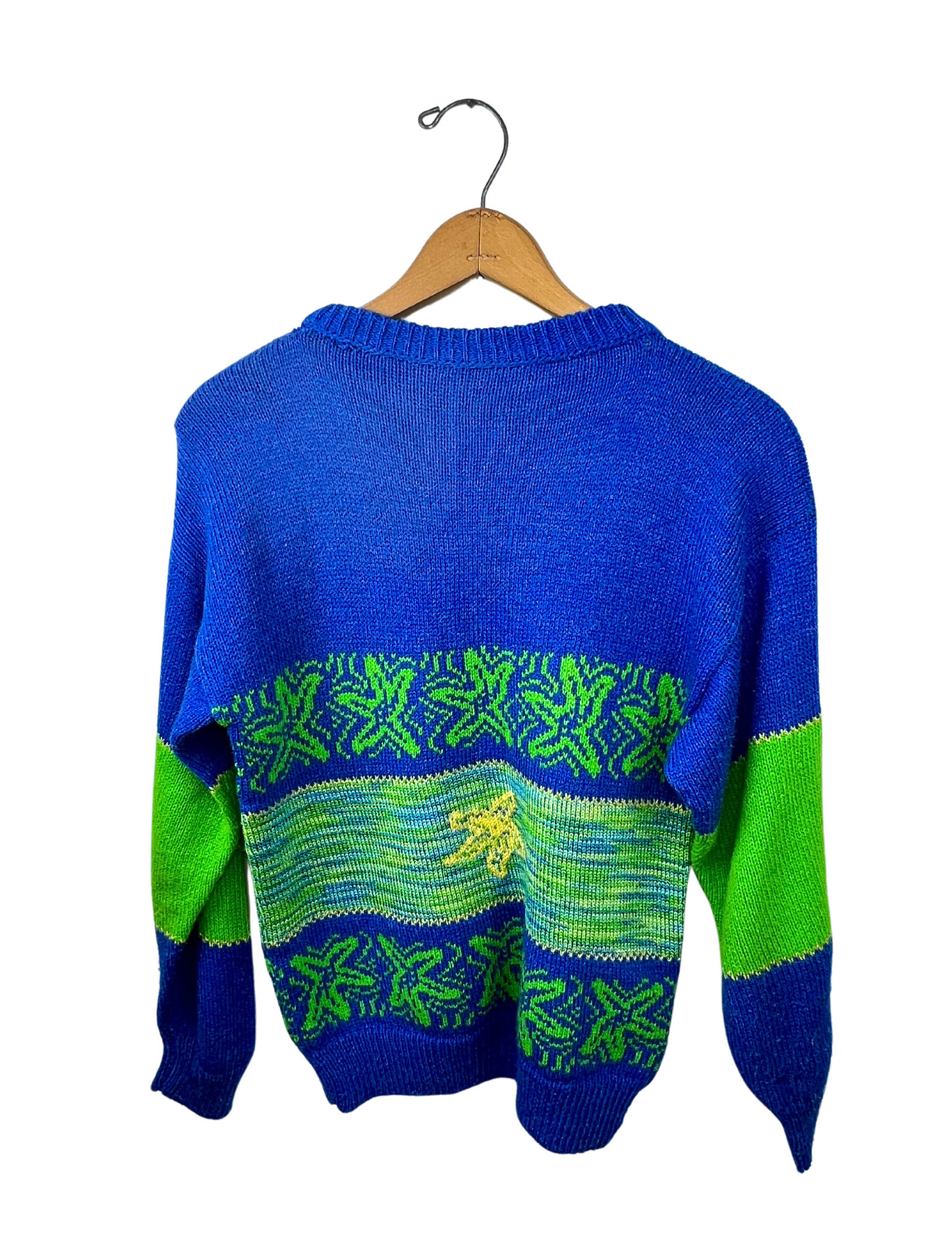 80’s STARFISH Space Dye Striped Ocean Novelty Sweater Size XS