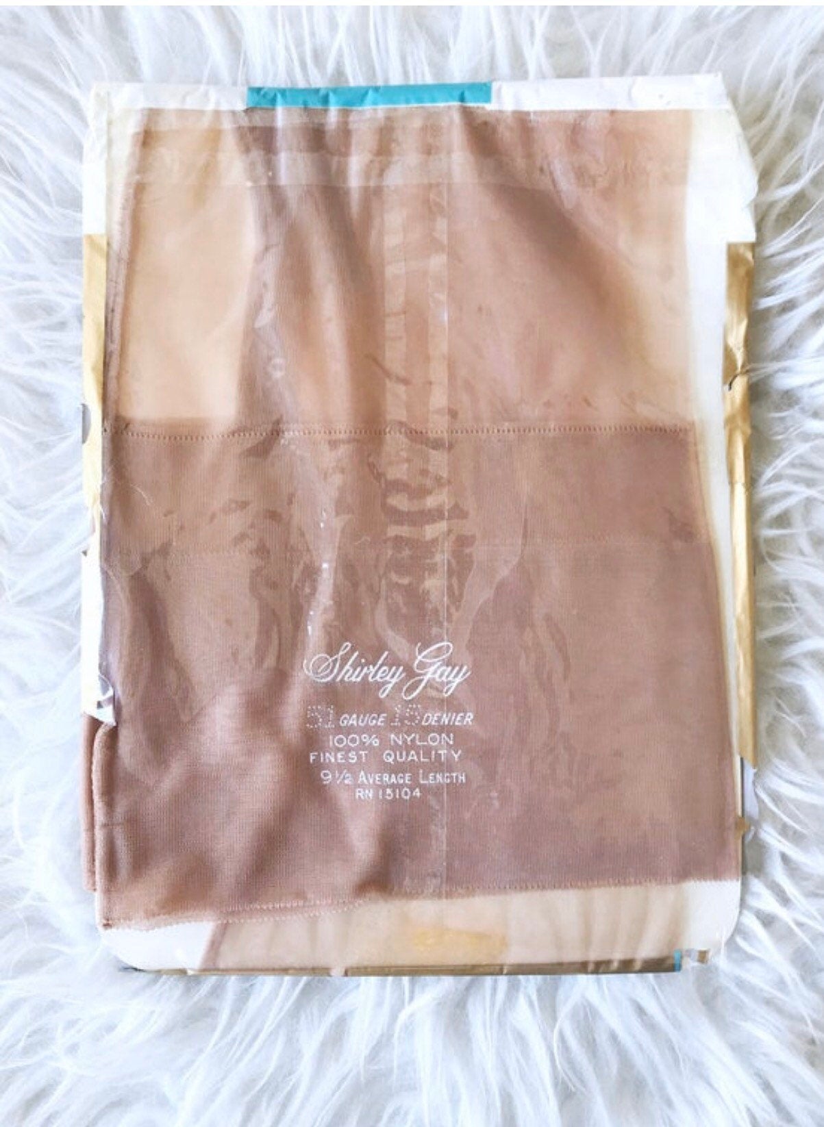 Vintage 1960's SHIRLEY GAY Retro DEADSTOCK New in Package Seamless Knee High Pantyhose Hosiery Stockings Size 9 1/2