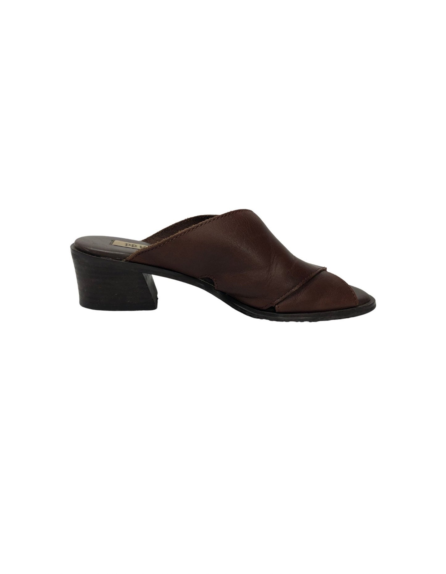 Wms Vintage 90’s Brown Leather Criss-Cross Cutout Mule Sandals Size 7.5