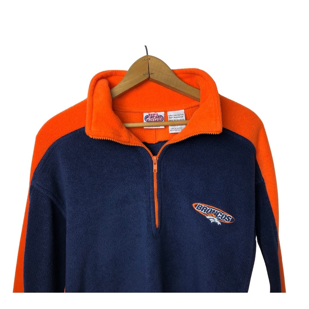 1998 Denver Broncos NFL Football 1/4 Zip Fleece Pullover Size Large