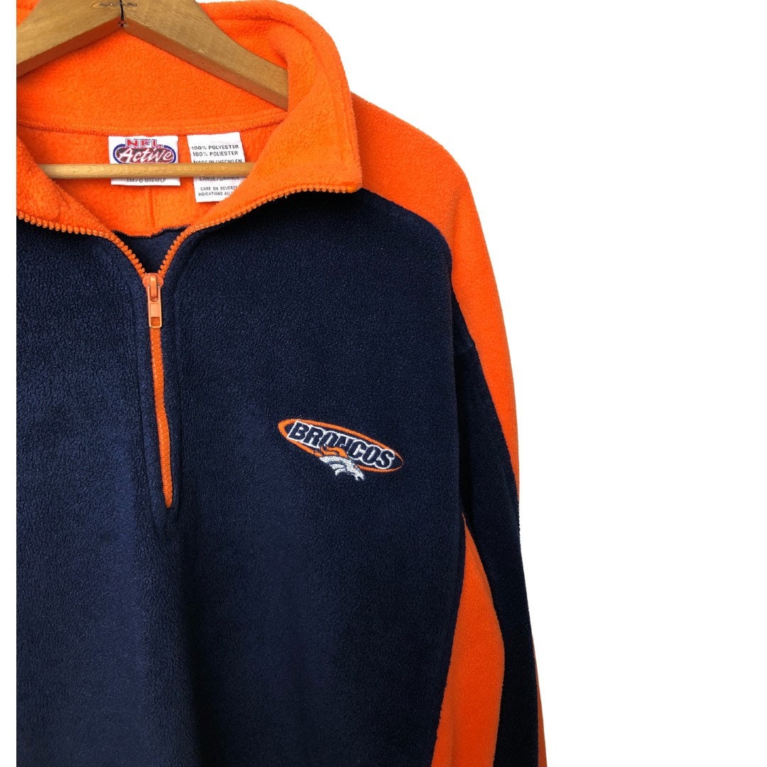 1998 Denver Broncos NFL Football 1/4 Zip Fleece Pullover Size Large