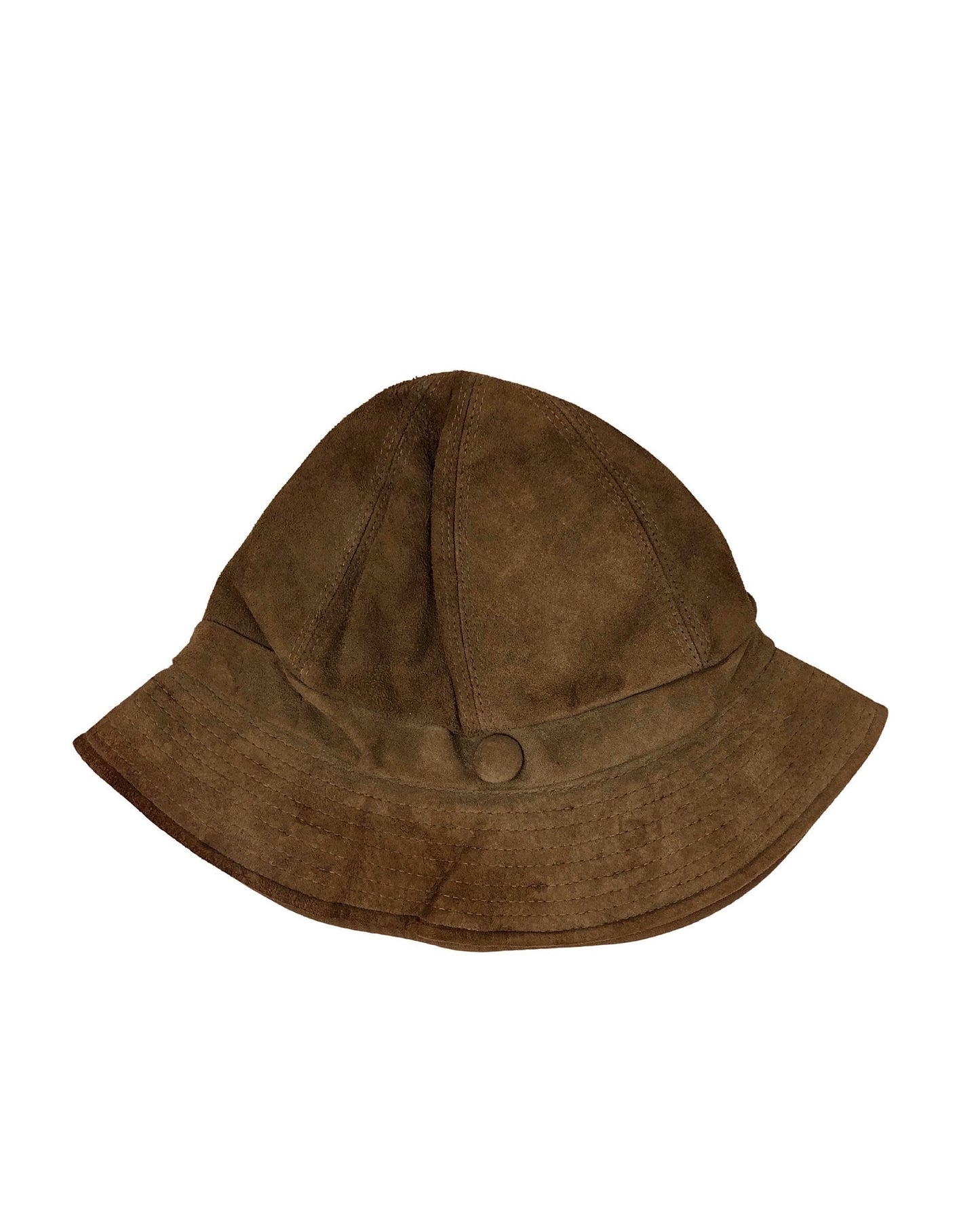 Vintage 50’s Astor Hats Chocolate Brown Suede Button Bucket Hat