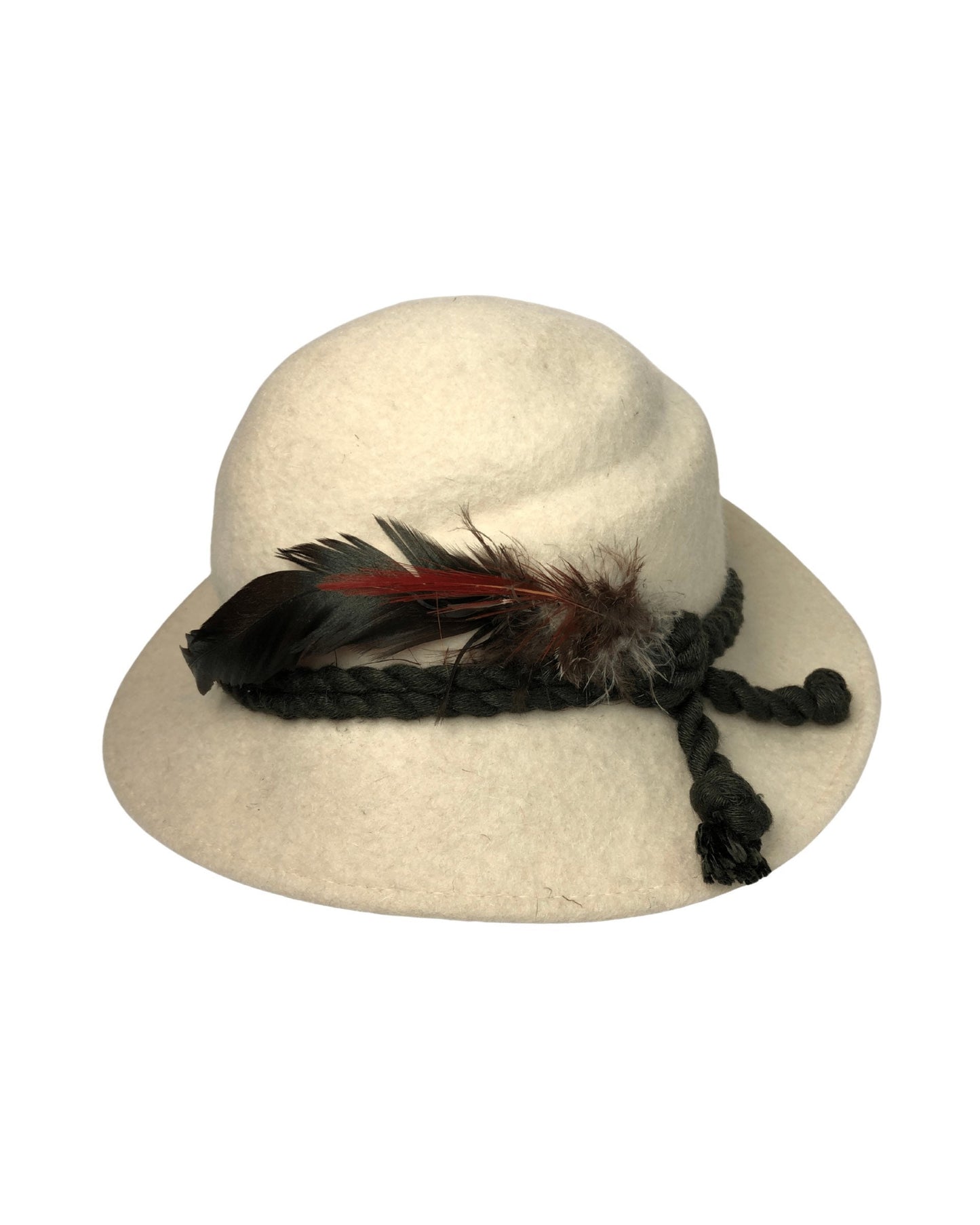 Vintage 50’s Ivory Wool Feather Fedora Fall Hat