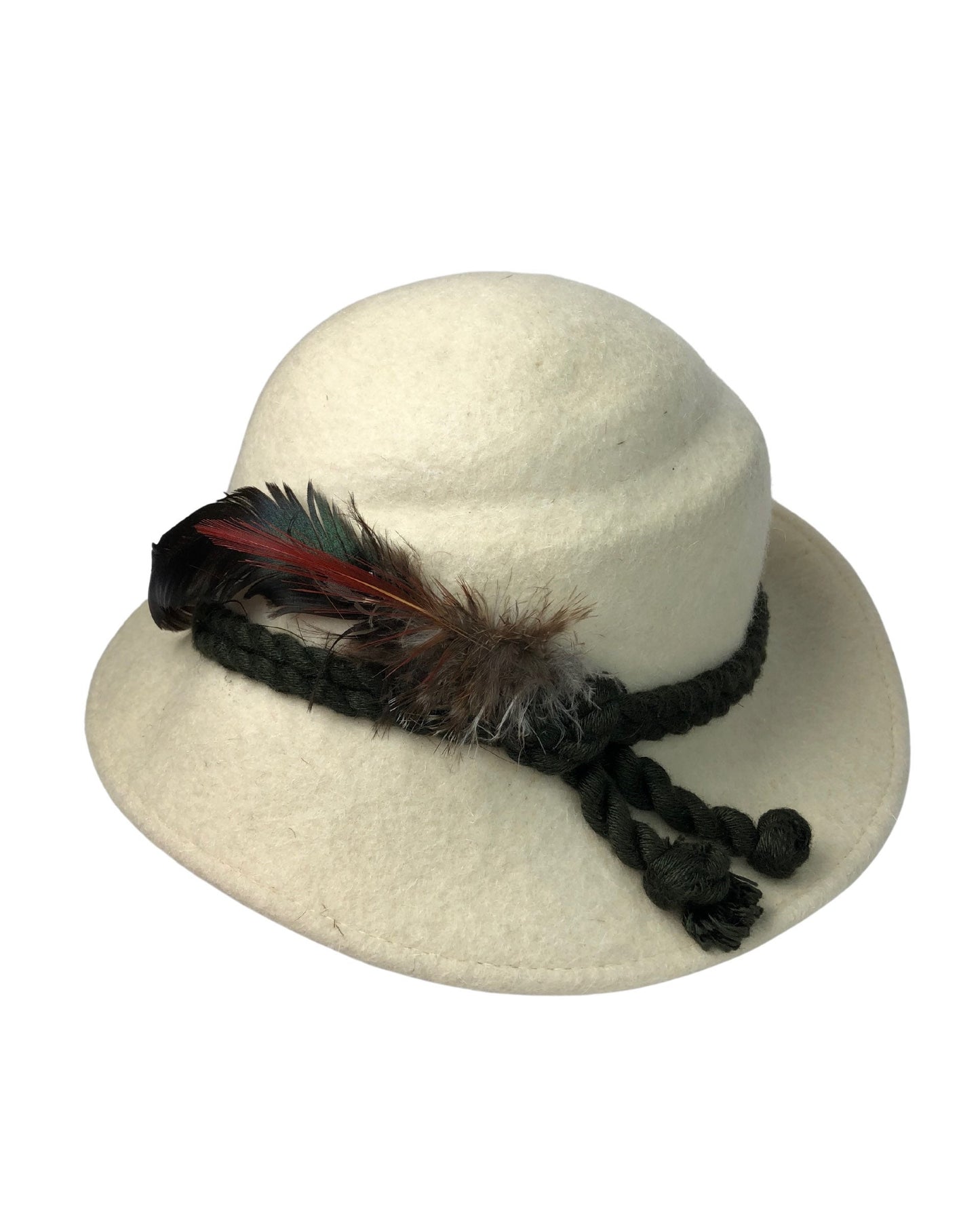 Vintage 50’s Ivory Wool Feather Fedora Fall Hat