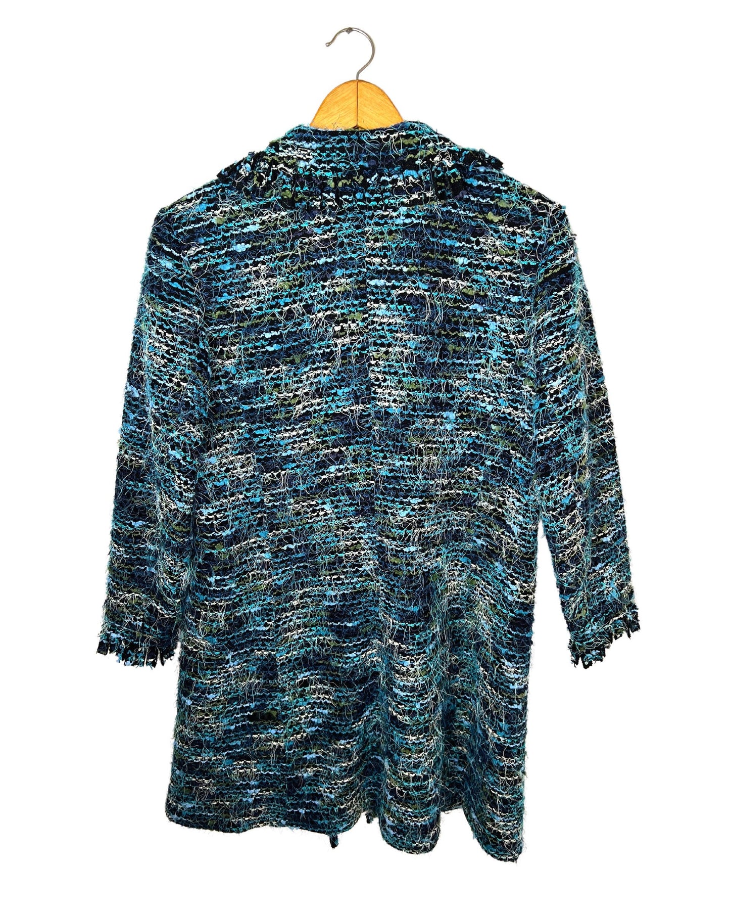 90’s Laura Ashley Blue Bouclé Eyelash Peacoat Size Medium