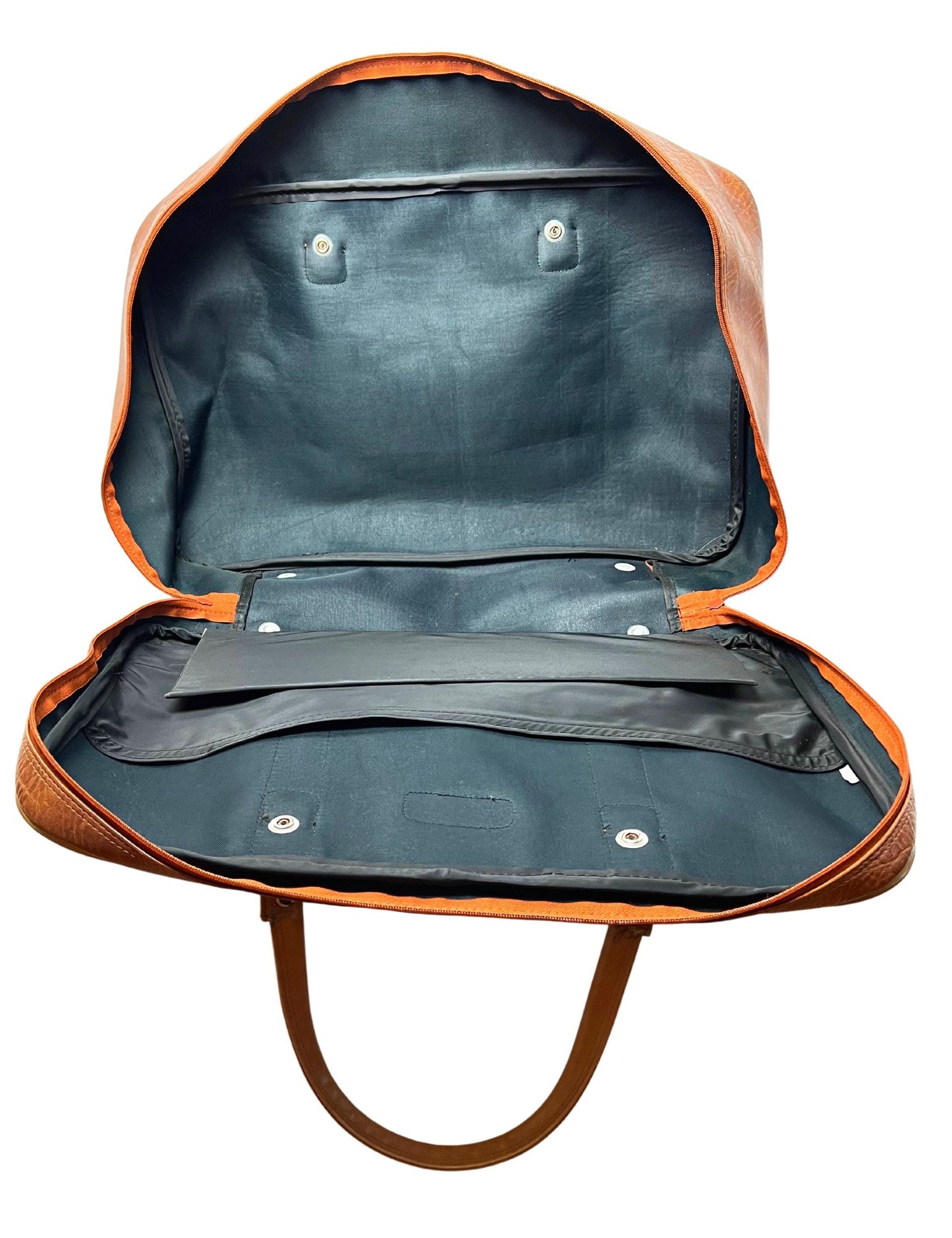 Vintage 70’s New Vista Camel Faux Leather Luggage Travel Overnight Bag