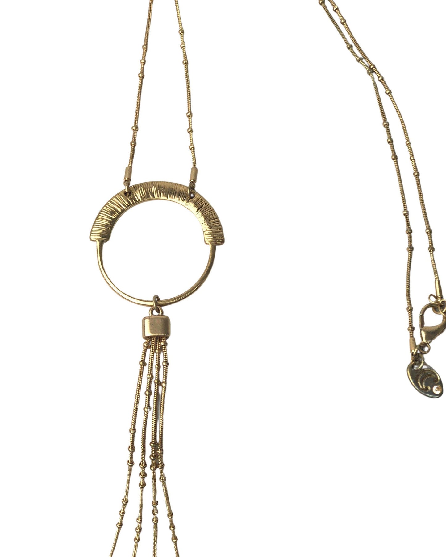Vintage 70’s Gold Circle Fringe Tassel Necklace