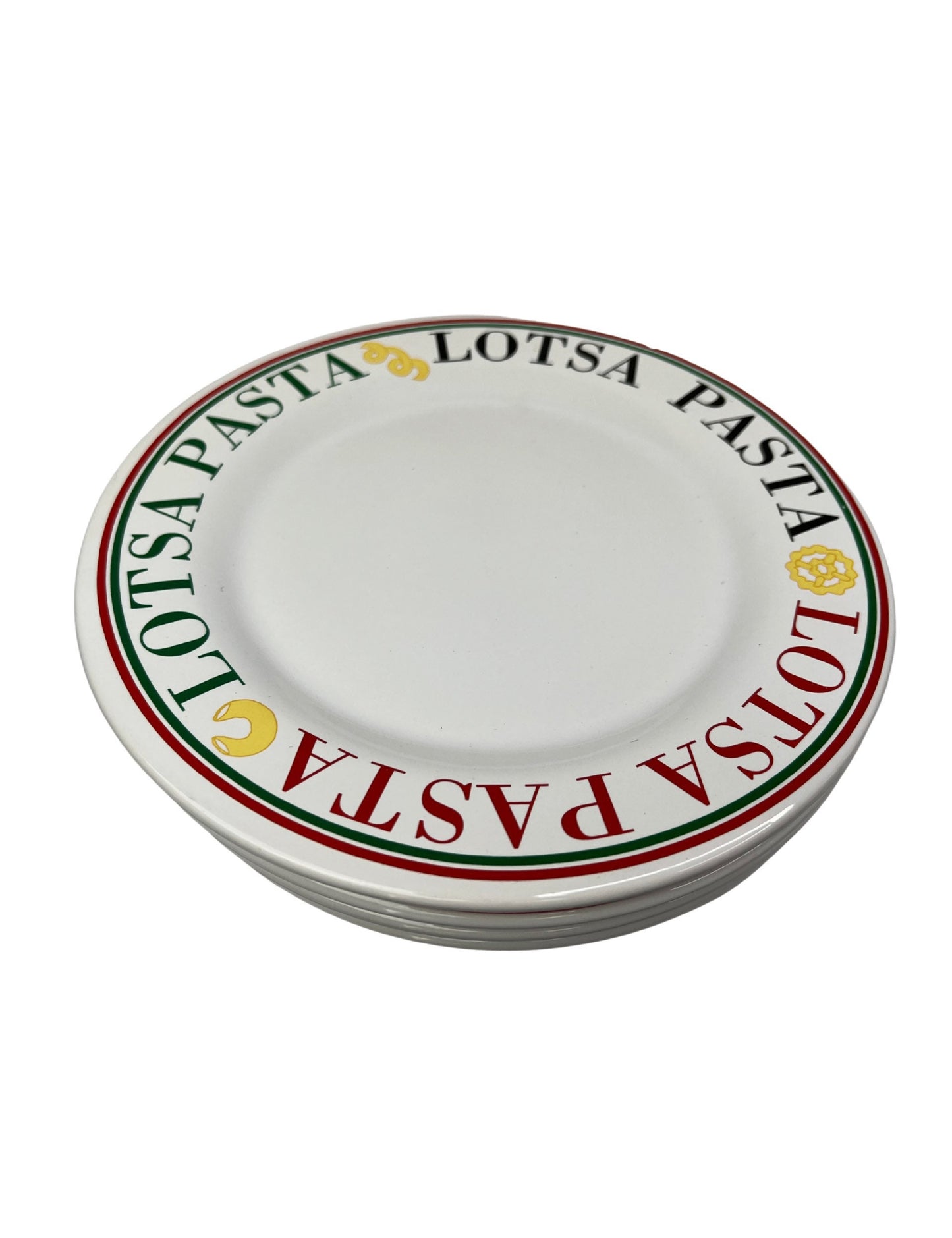 Vintage LOTSA PASTA Set of 4 Small Pasta Serving Plates 8.5” x 8.5”