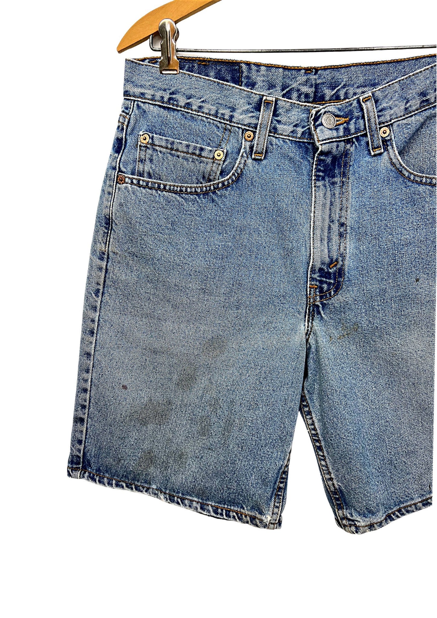 90's Levi 550 Red Tab Beat Up Jean Shorts Size 32