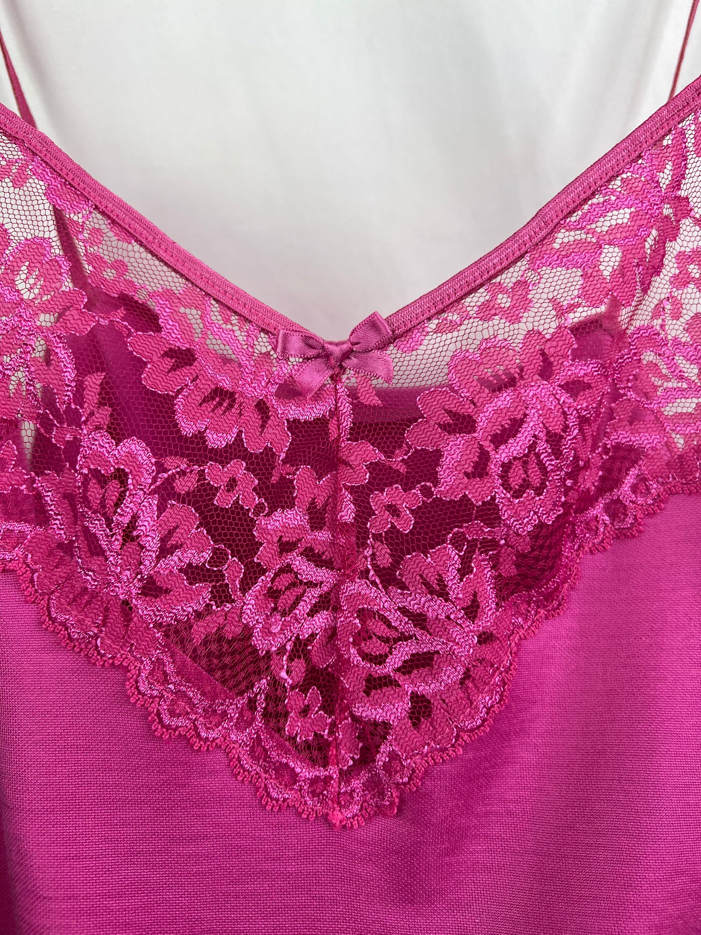 80’s Pink Lace Cotton Camisole + Panty Lingerie Set