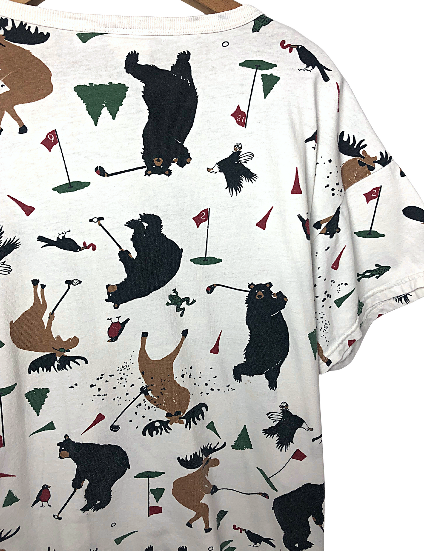 90’s All Over Animal Golfing 100% Cotton Oversized Sleep Shirt