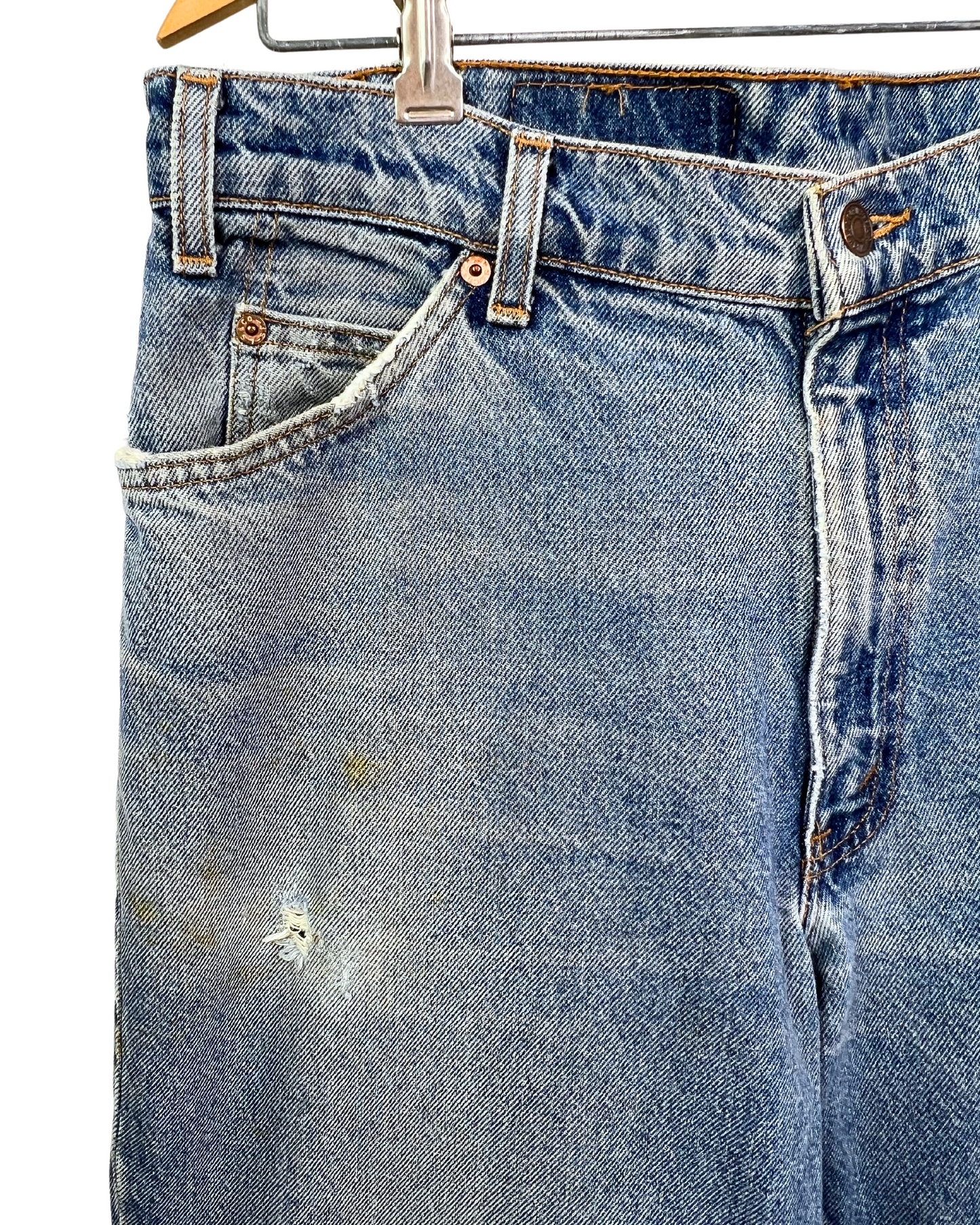 80’s Orange Tab Levi Strauss 560 Loose Fit Beat Up Denim Jeans Sz 34, 32