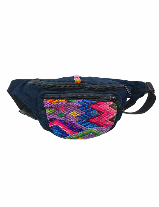 90’s Guatemalan Textile Navy Fanny Pack