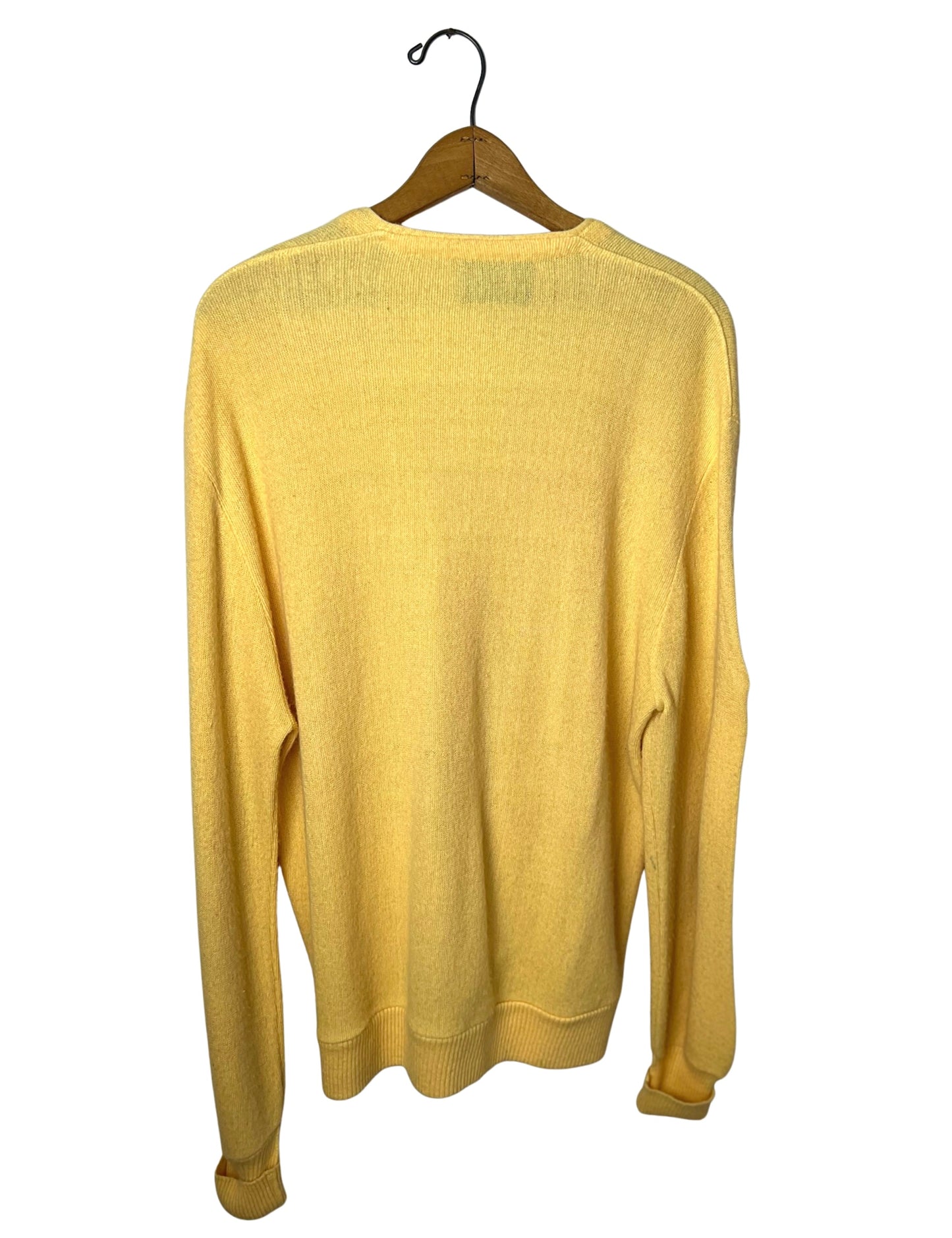 80’s Butter Yellow Arnold Palmer Basic V-Neck Cardigan Sweater