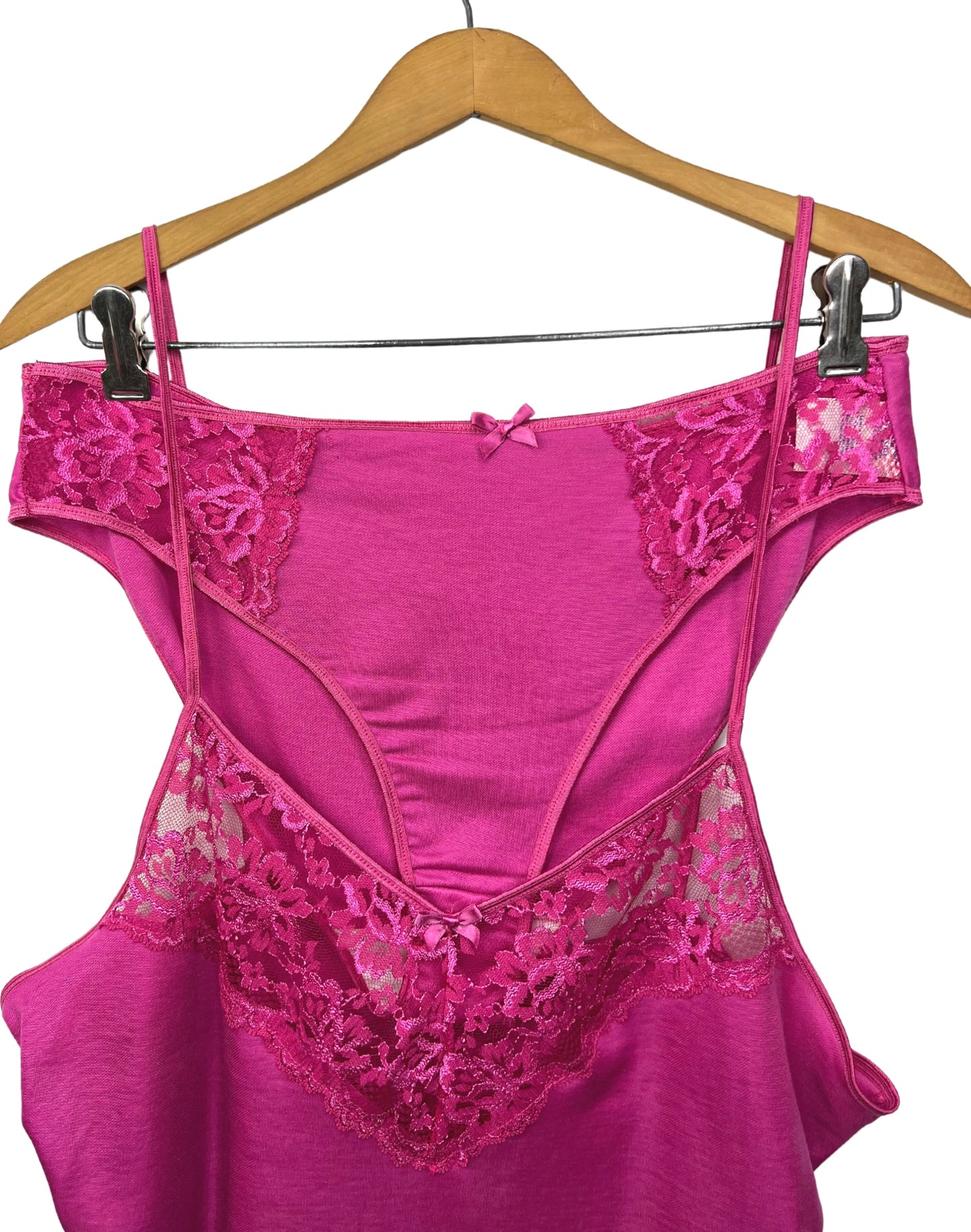 80’s Pink Lace Cotton Camisole + Panty Lingerie Set