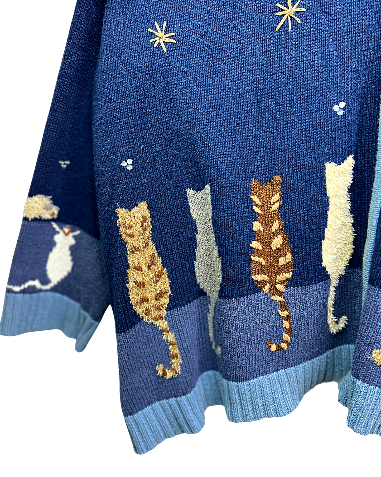 90’s Cats on Fence Chunky Cardigan Plus Size 3X