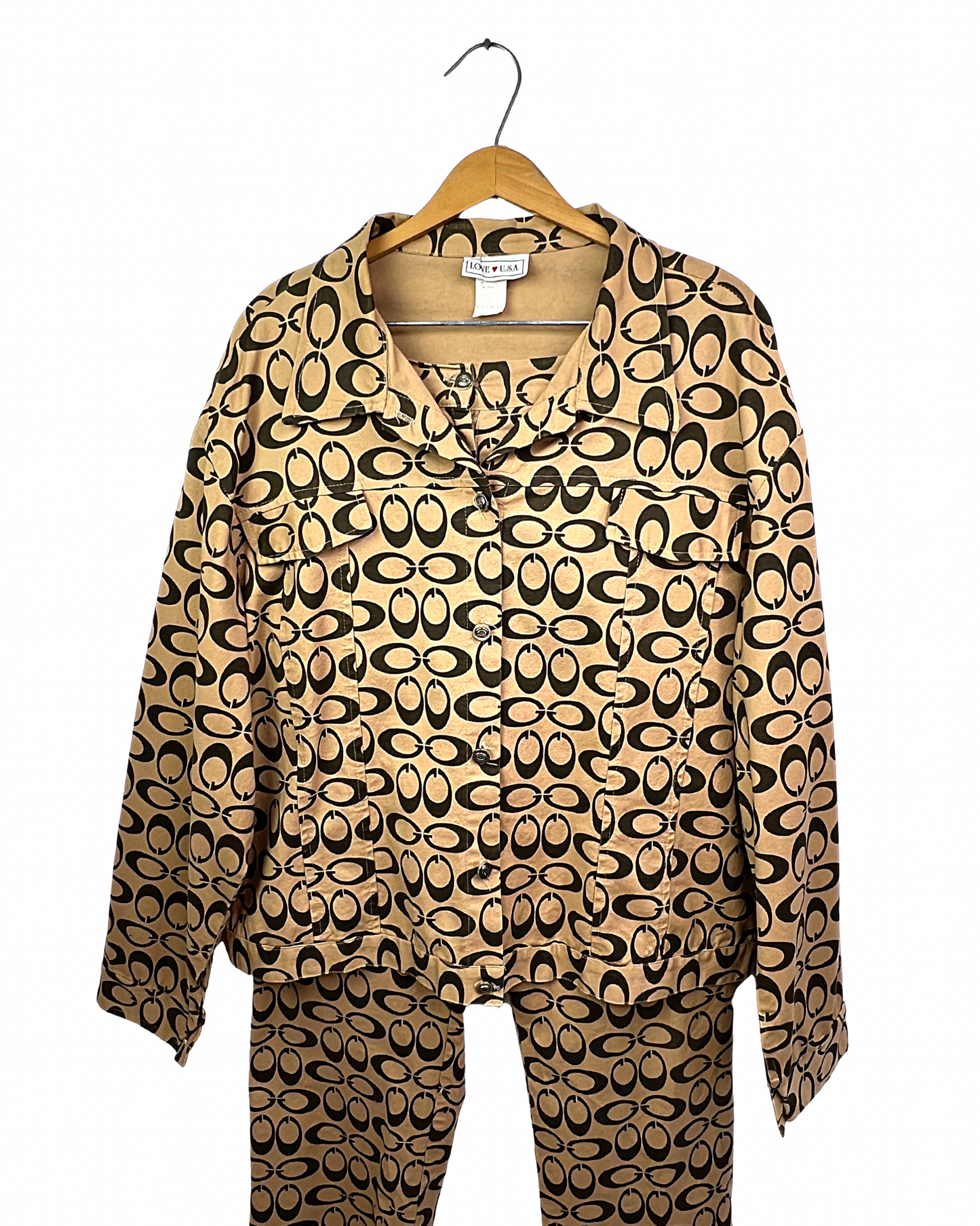 90’s GG Monogram 2pc Jacket & Pant Set Size L/XL
