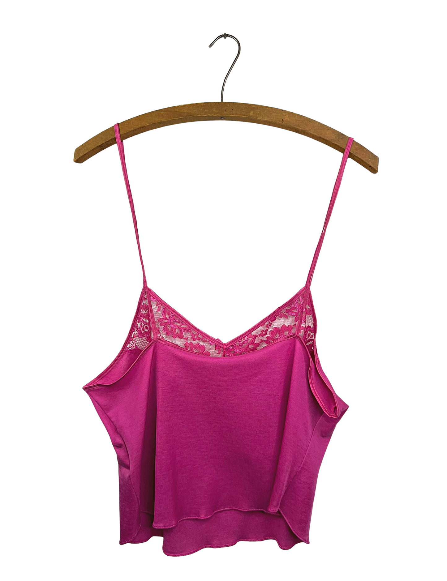 80’s Pink Lace Cotton Camisole + Panty Lingerie Set
