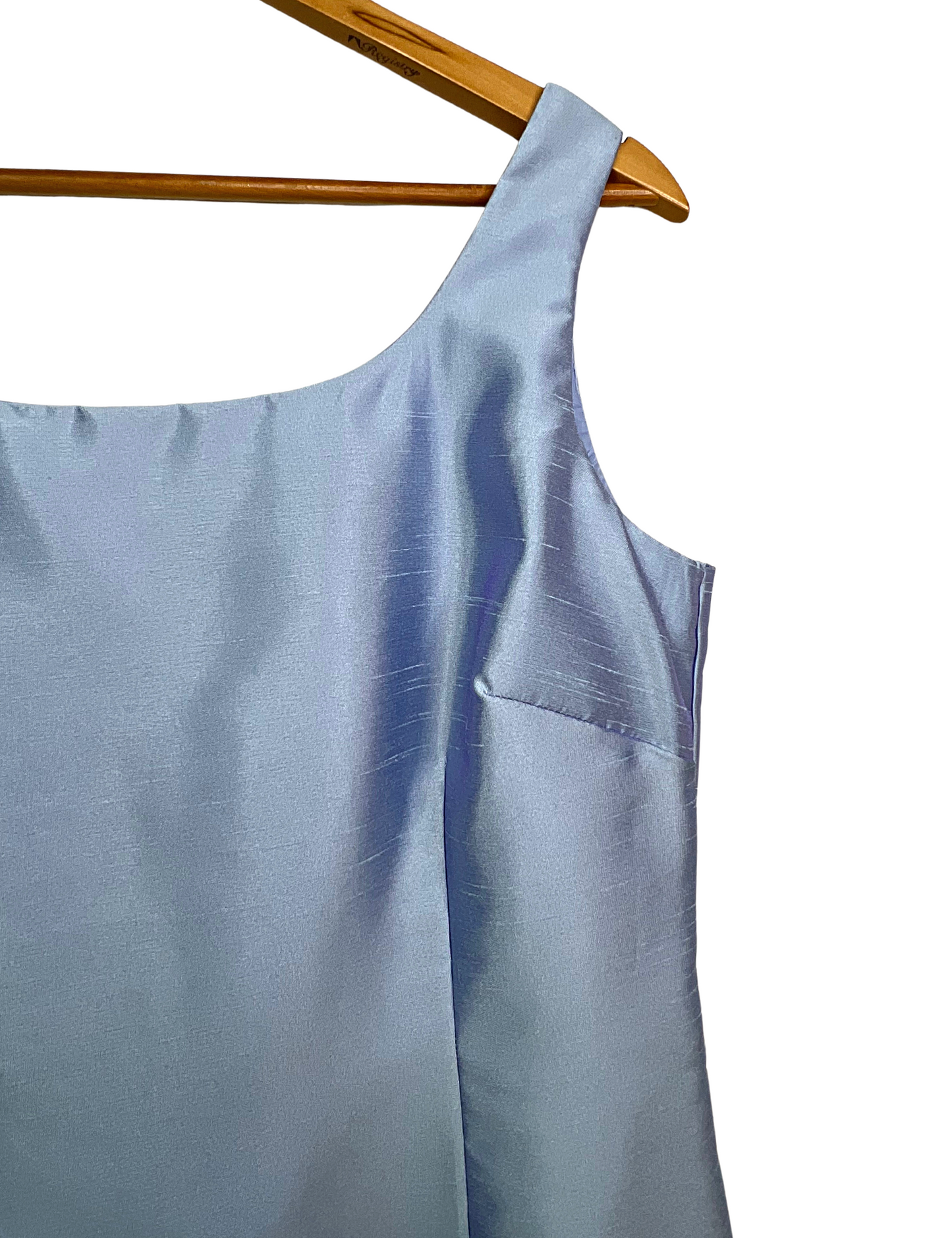 00’s Y2K Iridescent Periwinkle Virgo Prom Cocktail Sheath Dress Size 8