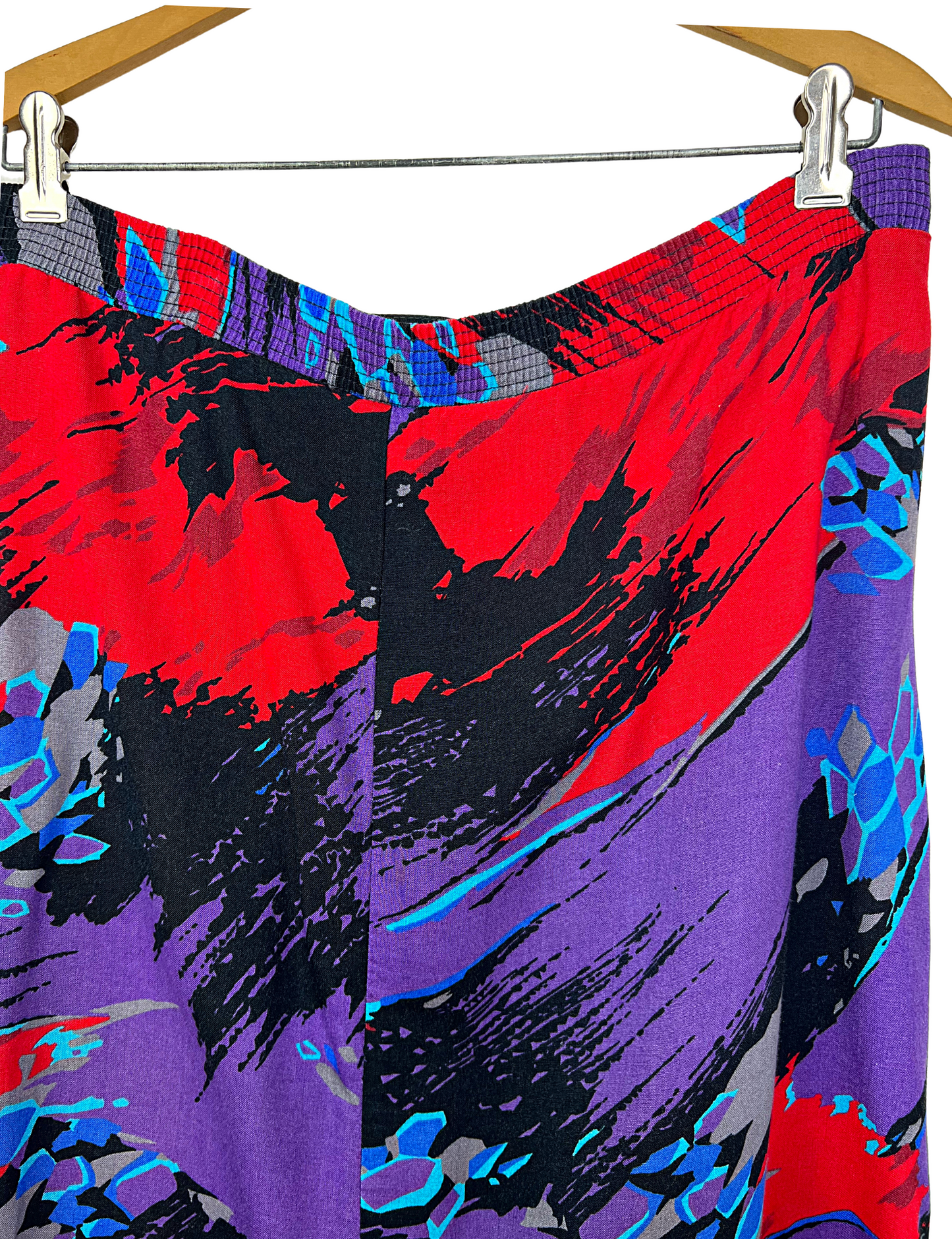 80’s All Over Paintbrush Mod Abstract Mid-Calf Skirt