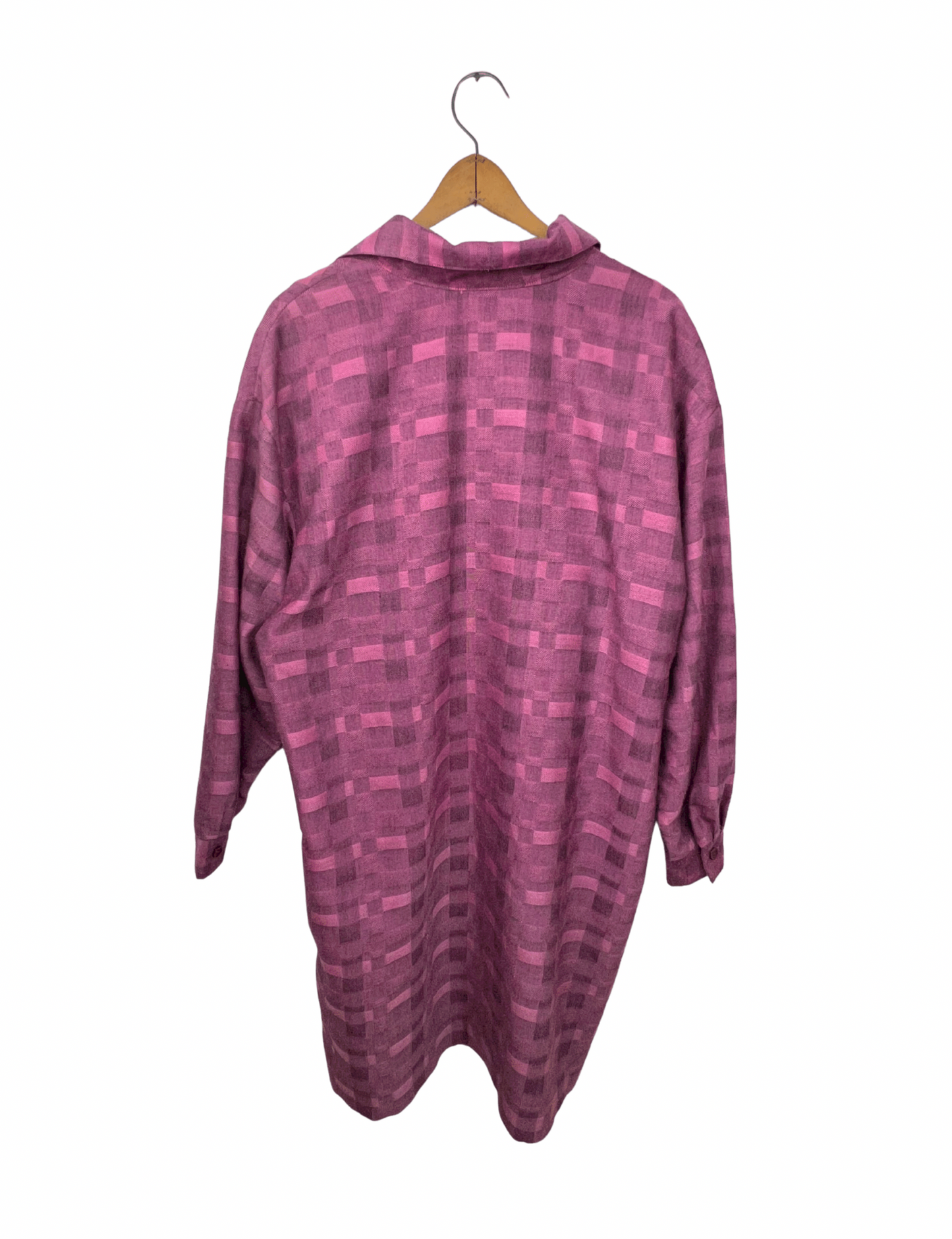 80’s Dina Finzi Pink Plaid Shirt Dress with Pockets size 2X