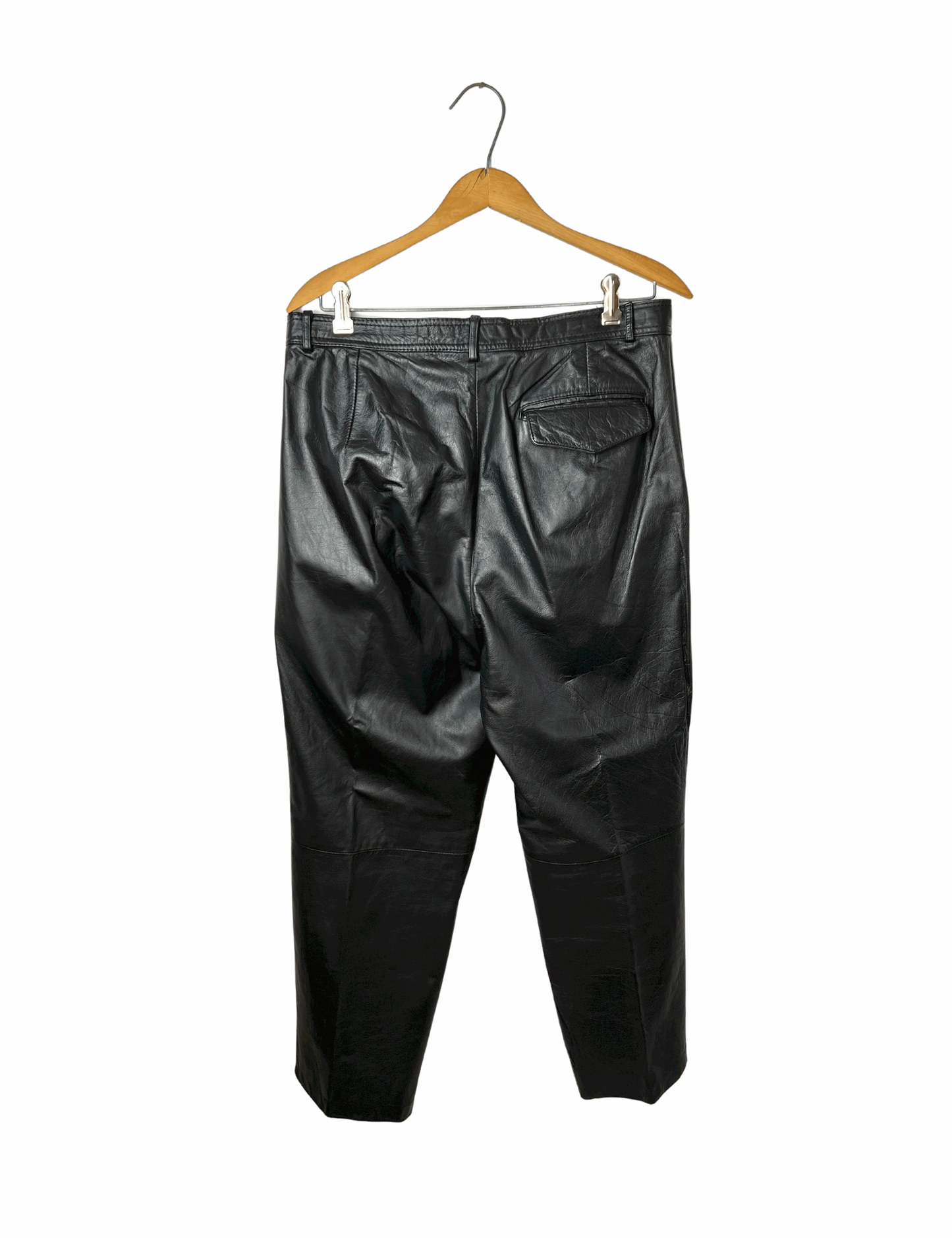 80’s Black Leather Motorcycle Pant