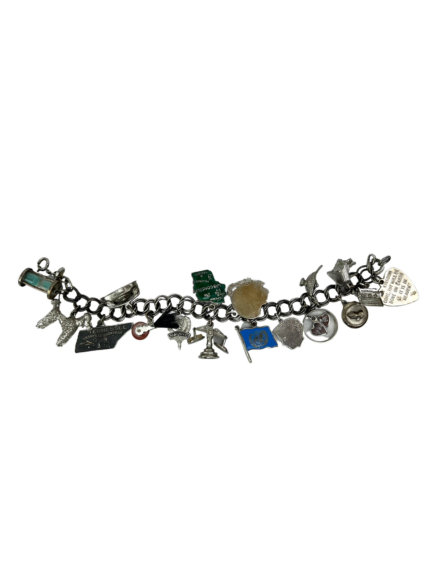50’s Silver Charm Bracelet 7.5”