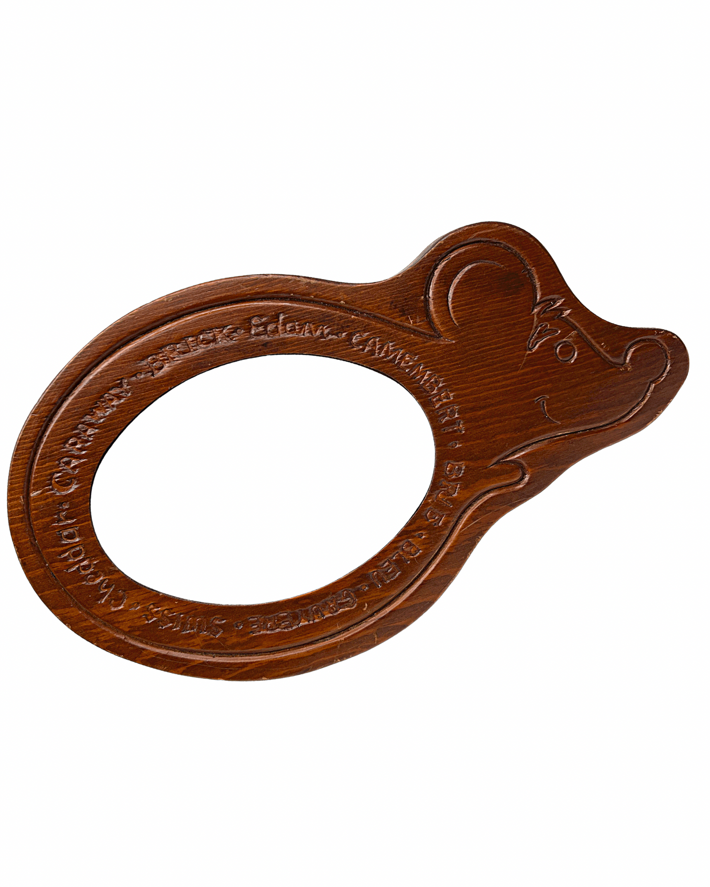 80’s Mouse Shaped Charcuterie Walnut Cheese Board 12” X 7”