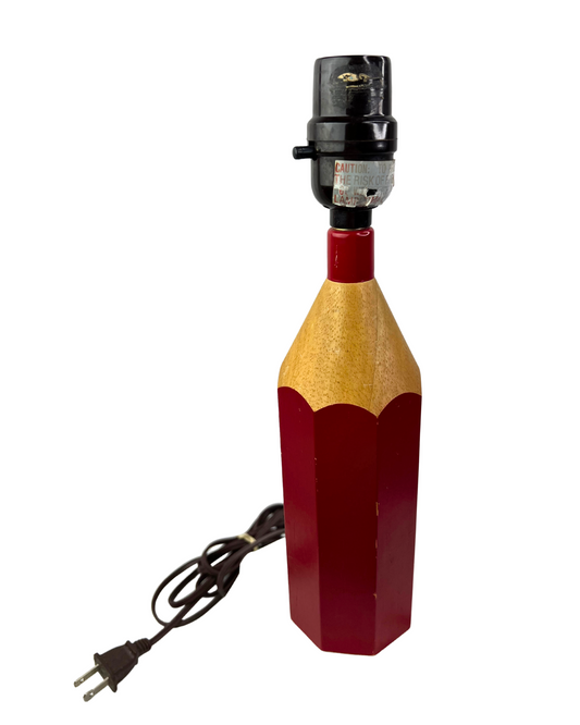 70’s Red Colored Pencil 12” Accent Lamp