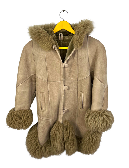 90’s Y2K Penny Lane Suede Fur Trim Jacket Size XS