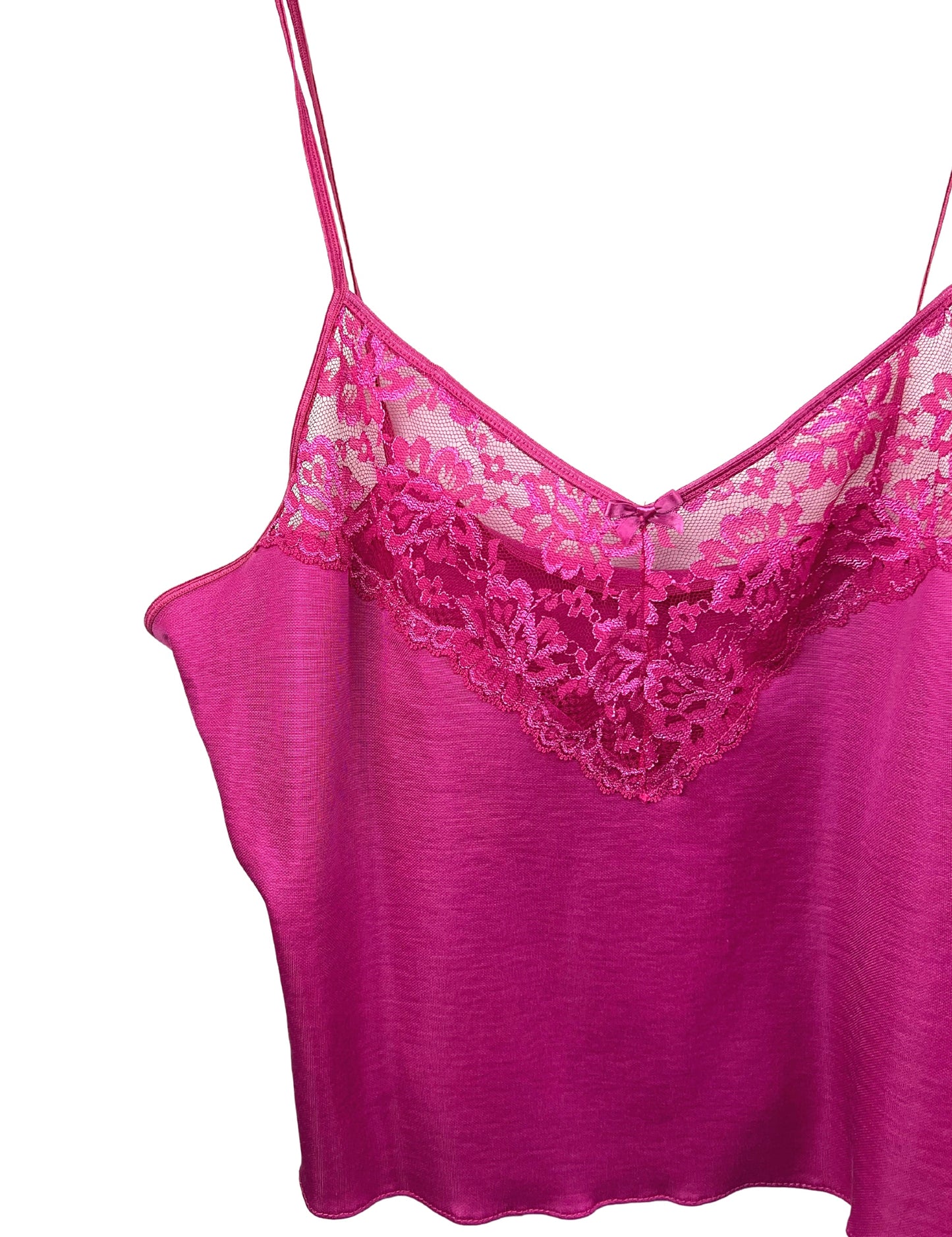 80’s Pink Lace Cotton Camisole + Panty Lingerie Set