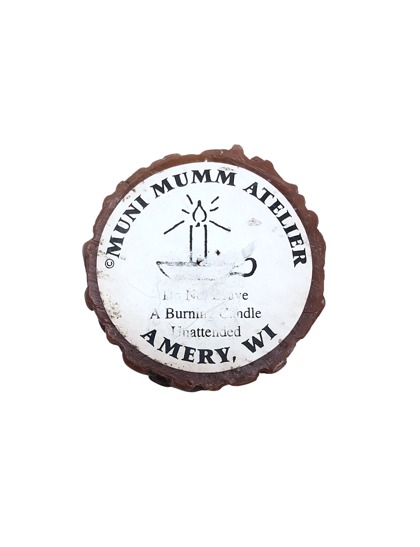 1990 Log Tree Stump 3.5” Short Pillar Candle