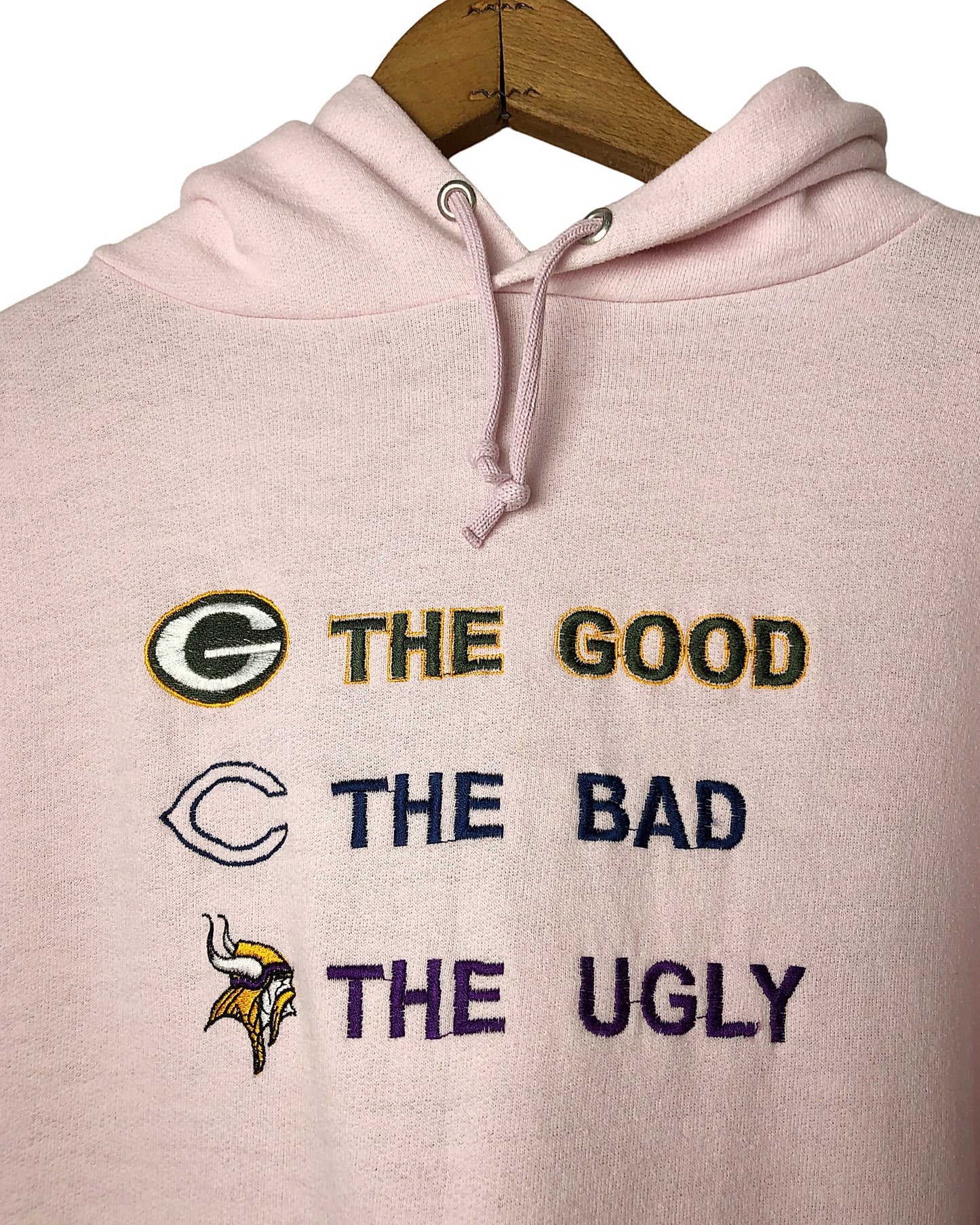 Vintage 90's Packers Bears, Vikings Good Bad Ugly Hoodie Size L