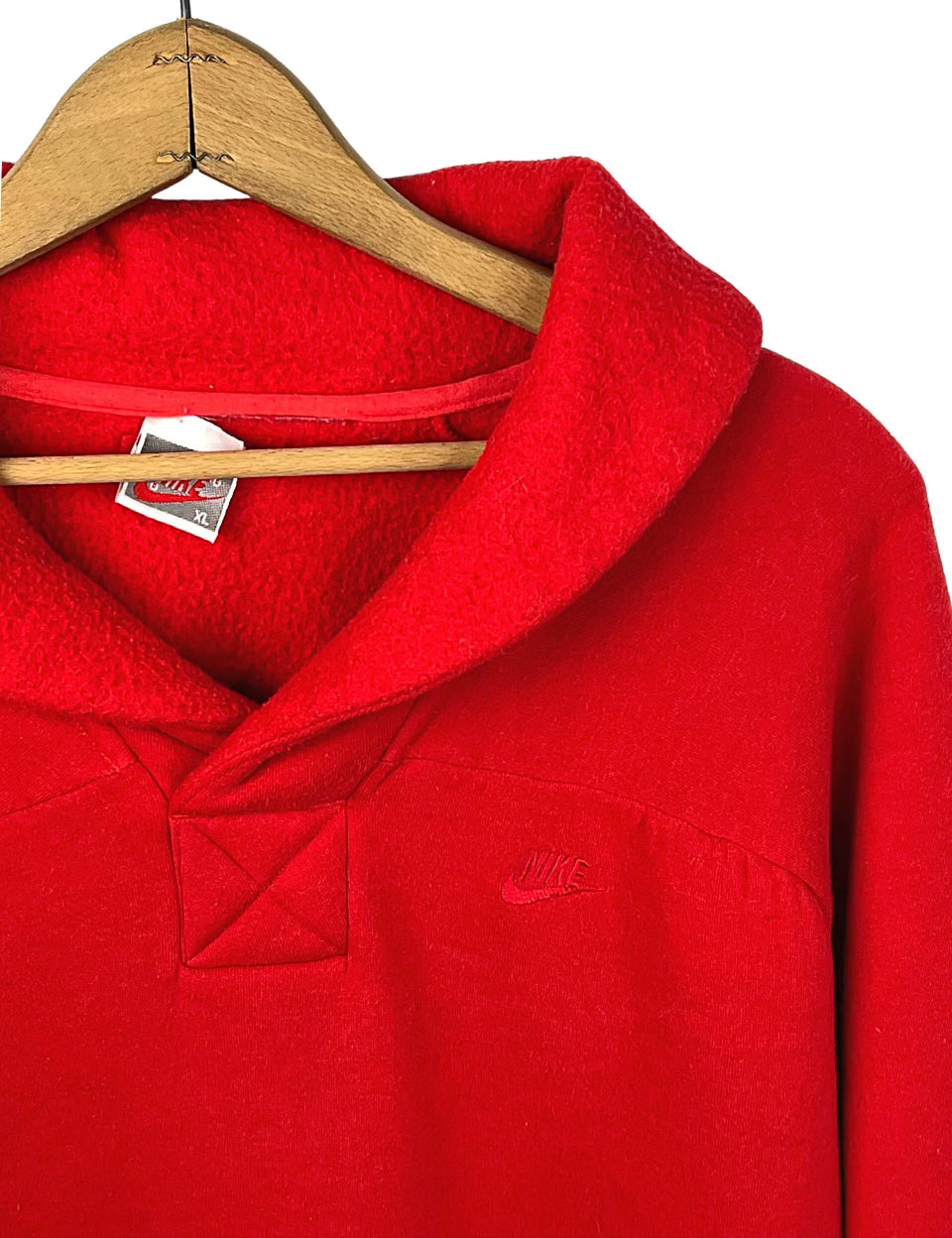 80’s Nike Gray Label Cherry Red Collared Pullover Sweatshirt with Zip Pocket