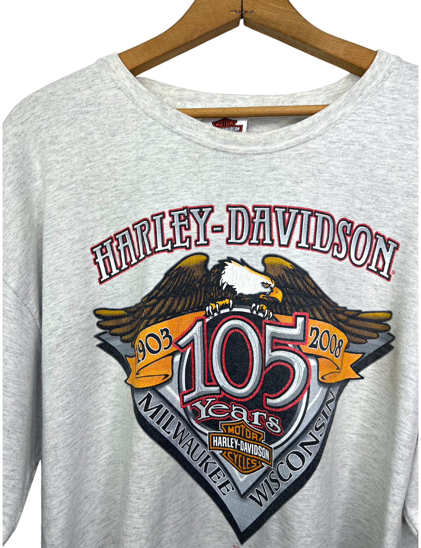 2008 Harley Davidson 105th Anniversary Racine Wisconsin Biker Crop Top